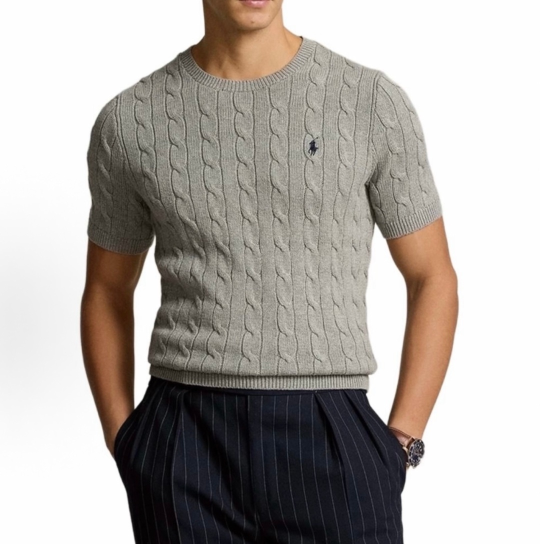 Polo Ralph Lauren Cable Knit Cotton Short Sleeve Knit Shirt Multi Color 폴로 랄프로렌 케이블 니트 코튼 반팔 니트 셔츠 멀티 컬러 1