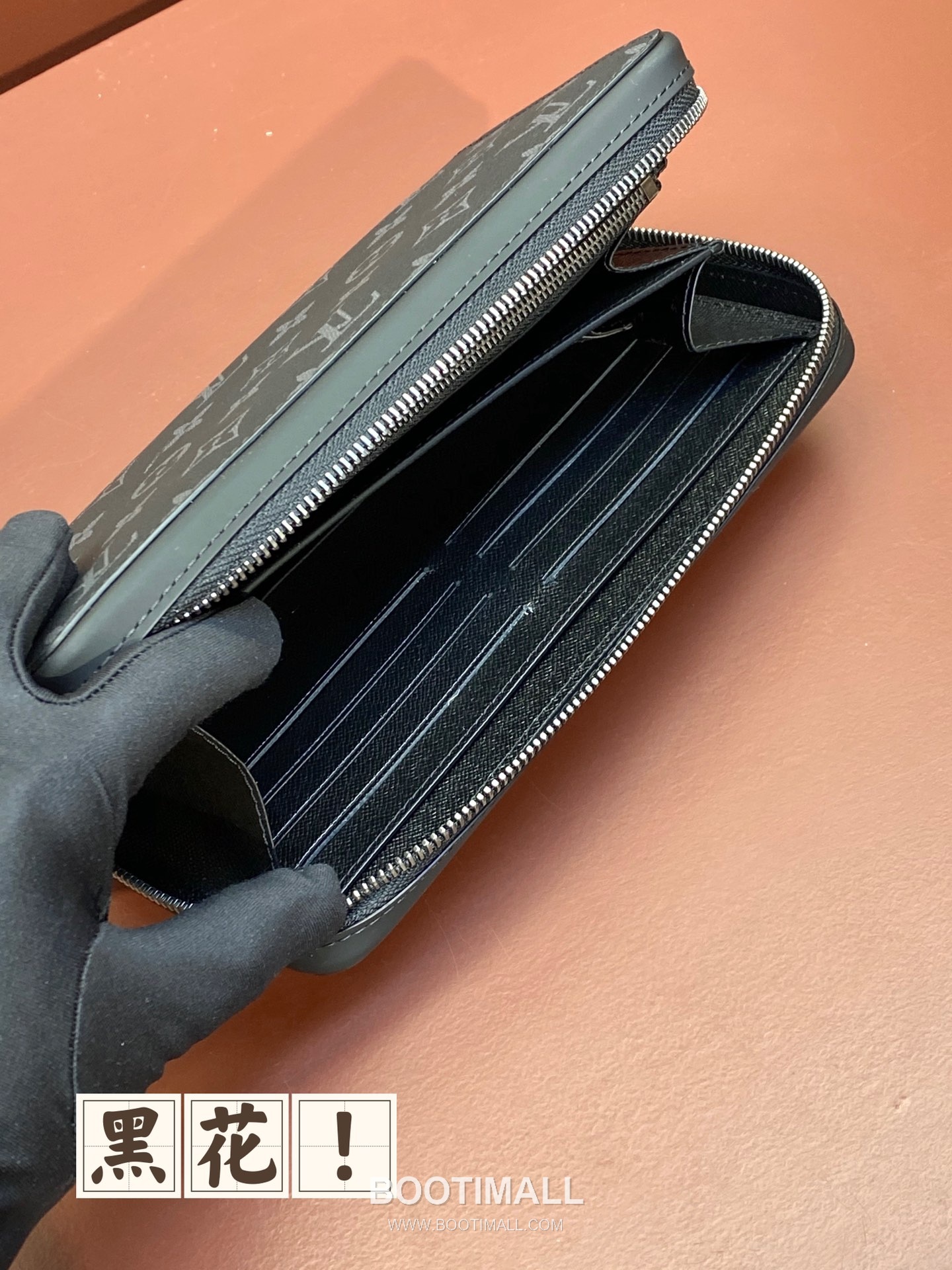 Louis Vuitton Zippy Brazza M61698 Black Flower Taiga Leather Long Wallet 루이비통 지피 브라자 M61698 블랙 플라워 타이가 레더 장지갑 21cm 4