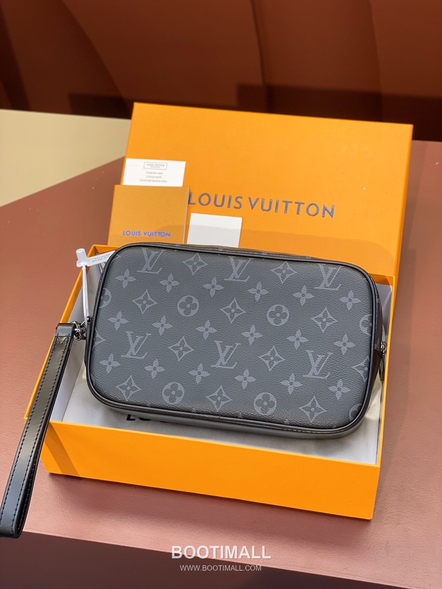 Louis Vuitton Kasai Clutch Damier Ebene Canvas Black Handbag 루이비통 카사이 클러치 M42838 다미에 에벤 캔버스 블랙 핸드백 25cm 2