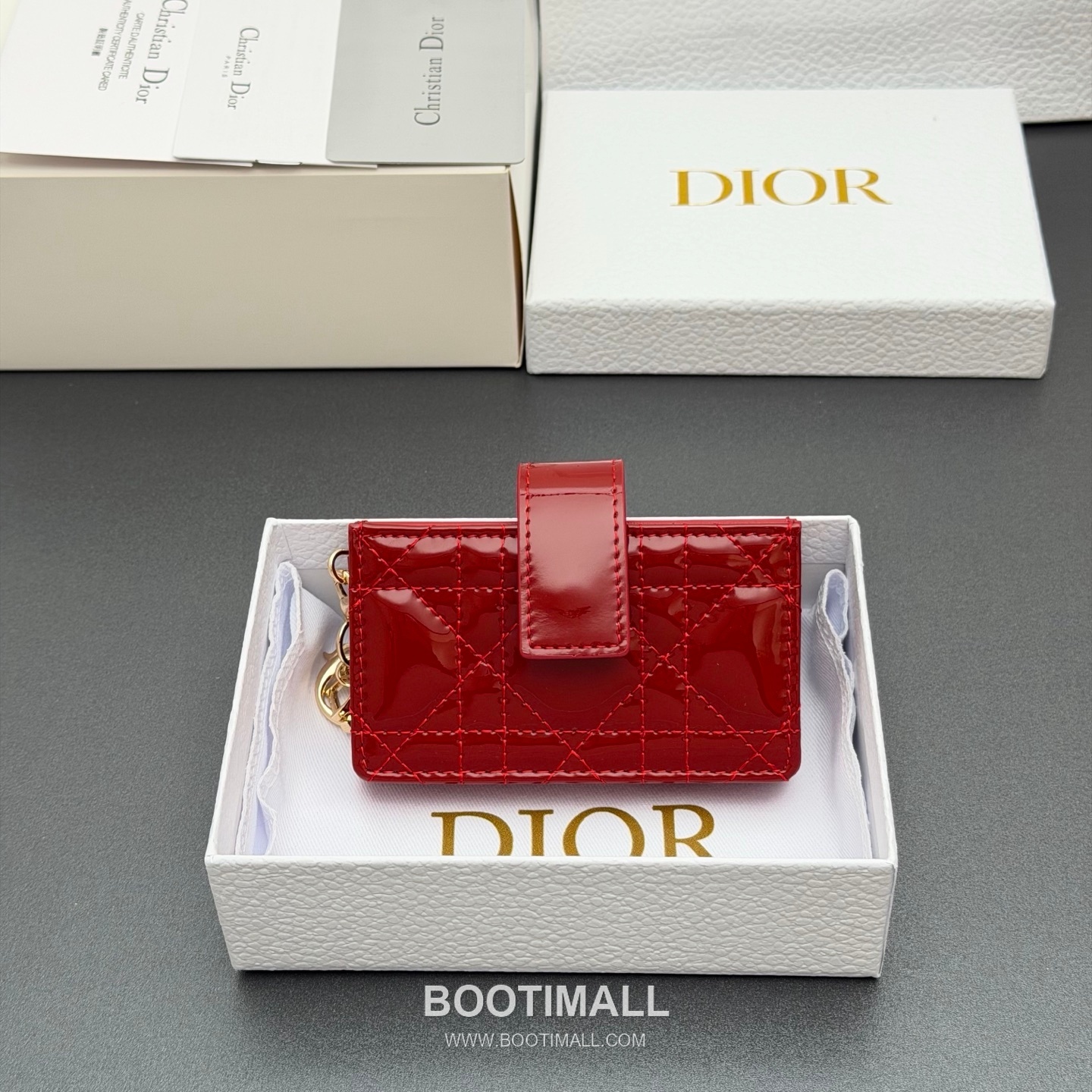 Bvlgari Serpenti Forever Lady Jasmine S0074 Patent Leather Red Card Holder 불가리 세르펜티 포에버 레이디 재스민 S0074 패턴트 레더 석류레드 카드지갑 10cm 1