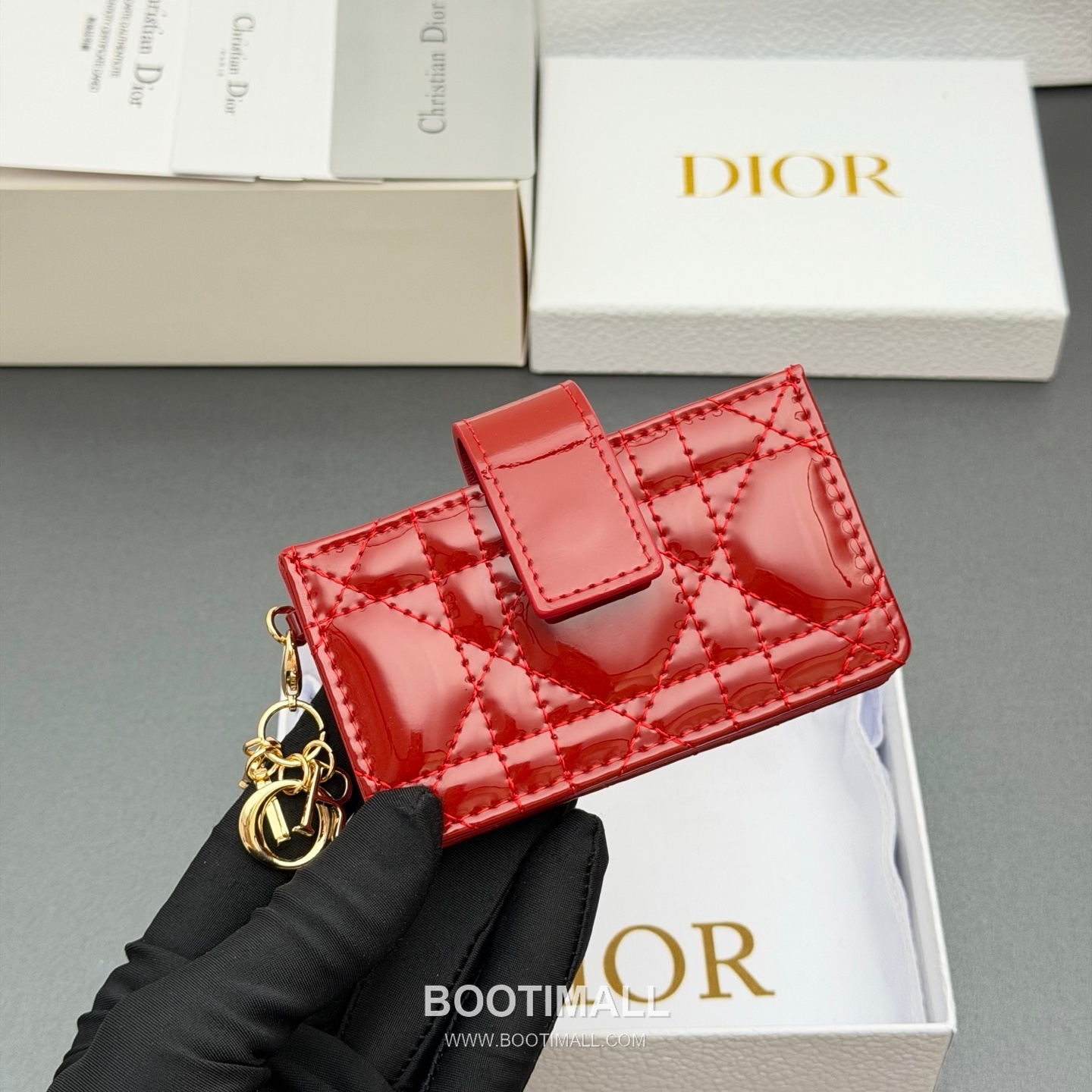Bvlgari Serpenti Forever Lady Jasmine S0074 Patent Leather Red Card Holder 불가리 세르펜티 포에버 레이디 재스민 S0074 패턴트 레더 석류레드 카드지갑 10cm 7