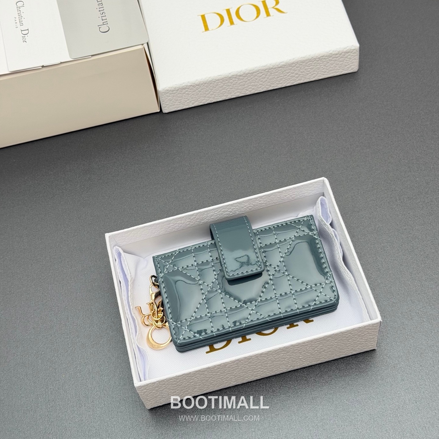 Bottega Veneta Lady Jasmine Card Case S0074 Cloud Blue Patent Leather Intrecciato Card Wallet 보테가베네타 레이디 재스민 카드케이스 S0074 클라우드 블루 페이턴트 레더 인트레치아토 카드지갑 10cm 9