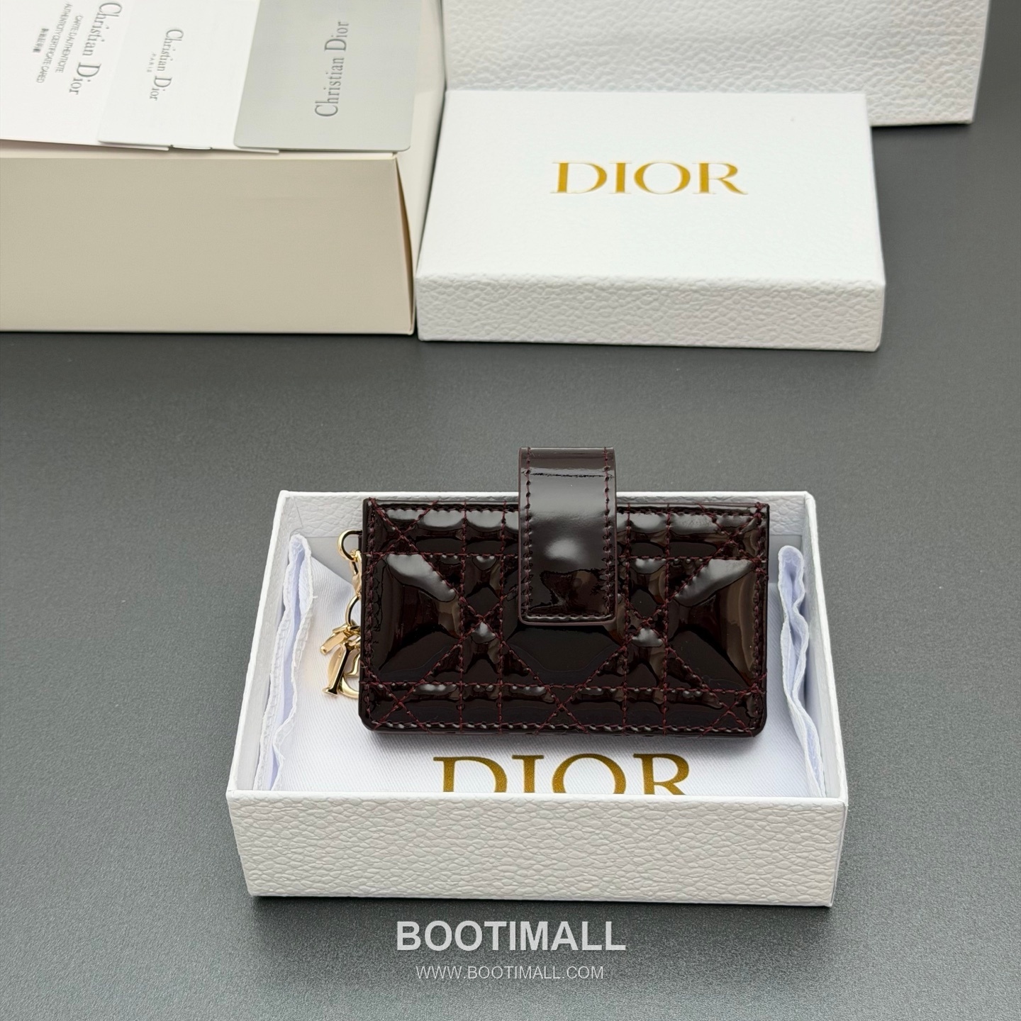 Bottega Veneta Lady Jasmine Card Holder Brown Patent Leather Intrecciato Card Wallet 보테가베네타 레이디 재스민 S0074 브라운 페이턴트 레더 인트레치아토 카드지갑 10.5cm 1