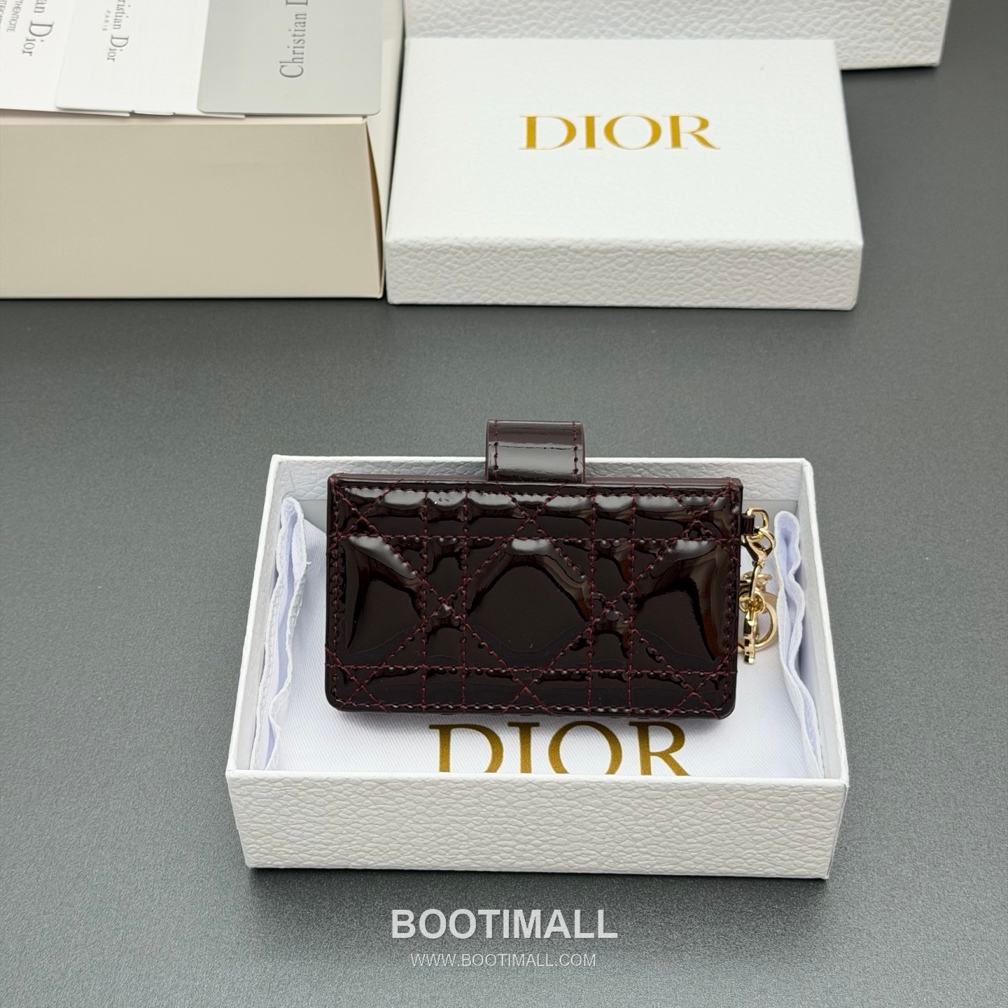 Bottega Veneta Lady Jasmine Card Holder Brown Patent Leather Intrecciato Card Wallet 보테가베네타 레이디 재스민 S0074 브라운 페이턴트 레더 인트레치아토 카드지갑 10.5cm 3