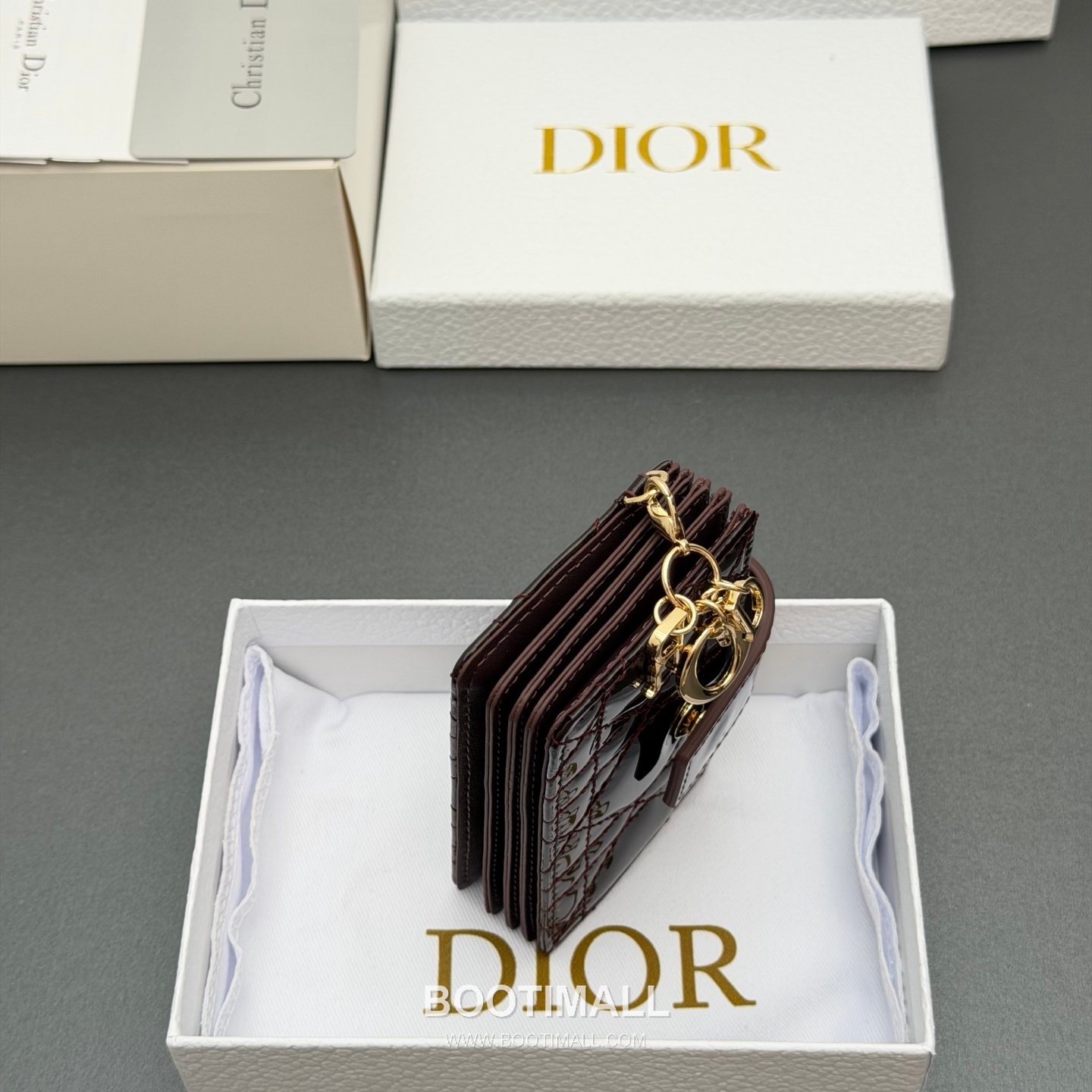 Bottega Veneta Lady Jasmine Card Holder Brown Patent Leather Intrecciato Card Wallet 보테가베네타 레이디 재스민 S0074 브라운 페이턴트 레더 인트레치아토 카드지갑 10.5cm 4