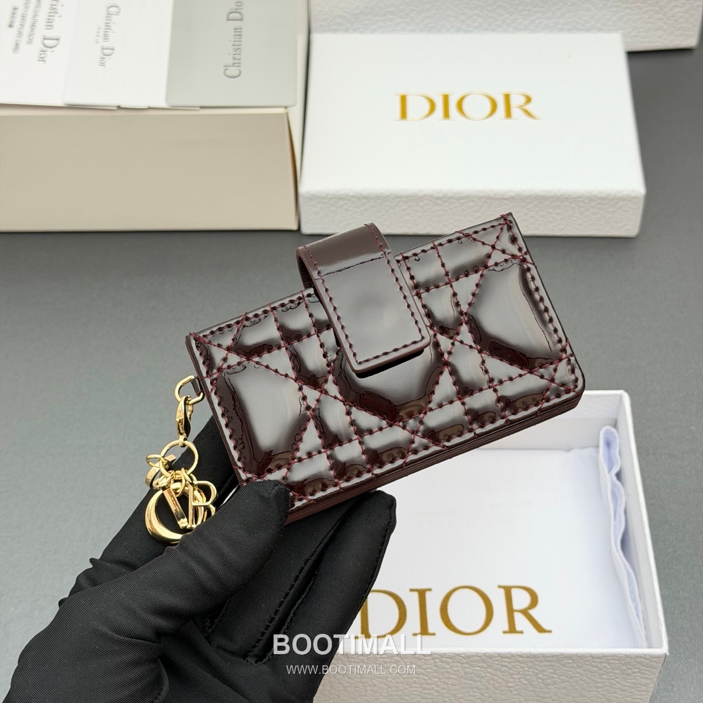 Bottega Veneta Lady Jasmine Card Holder Brown Patent Leather Intrecciato Card Wallet 보테가베네타 레이디 재스민 S0074 브라운 페이턴트 레더 인트레치아토 카드지갑 10.5cm 6