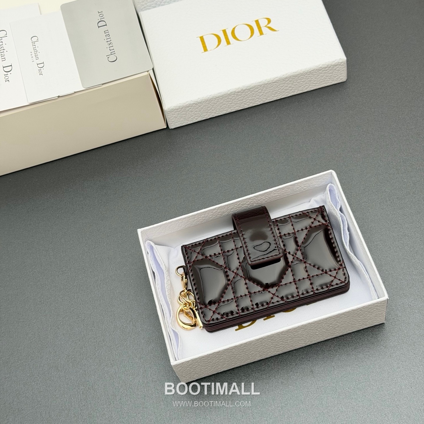 Bottega Veneta Lady Jasmine Card Holder Brown Patent Leather Intrecciato Card Wallet 보테가베네타 레이디 재스민 S0074 브라운 페이턴트 레더 인트레치아토 카드지갑 10.5cm 9