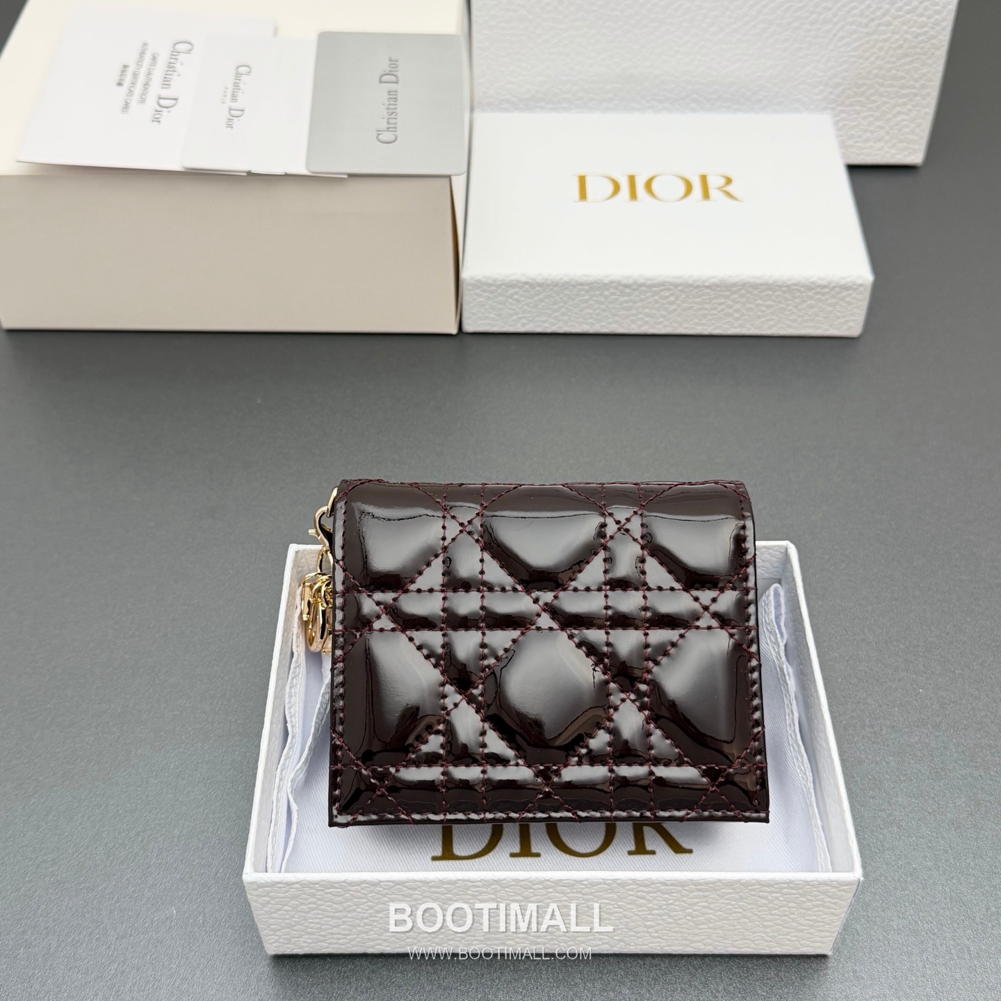 Bottega Veneta Mini Lady Gardenia S0178 Brown Patent Leather Intrecciato Wallet 보테가베네타 미니 레이디 가르데니아 S0178 브라운 페이턴트 레더 인트레치아토 반지갑 11cm 1