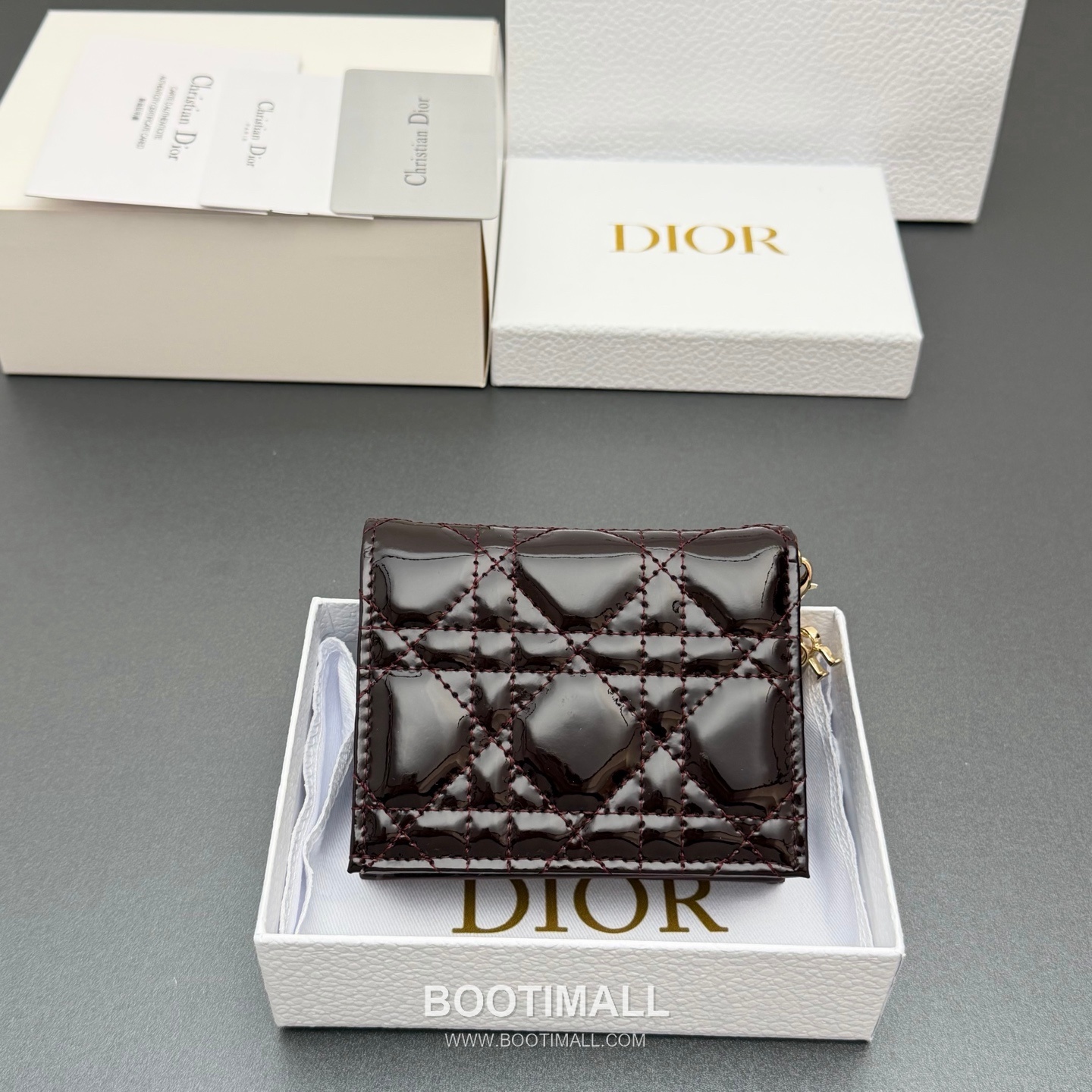 Bottega Veneta Mini Lady Gardenia S0178 Brown Patent Leather Intrecciato Wallet 보테가베네타 미니 레이디 가르데니아 S0178 브라운 페이턴트 레더 인트레치아토 반지갑 11cm 3