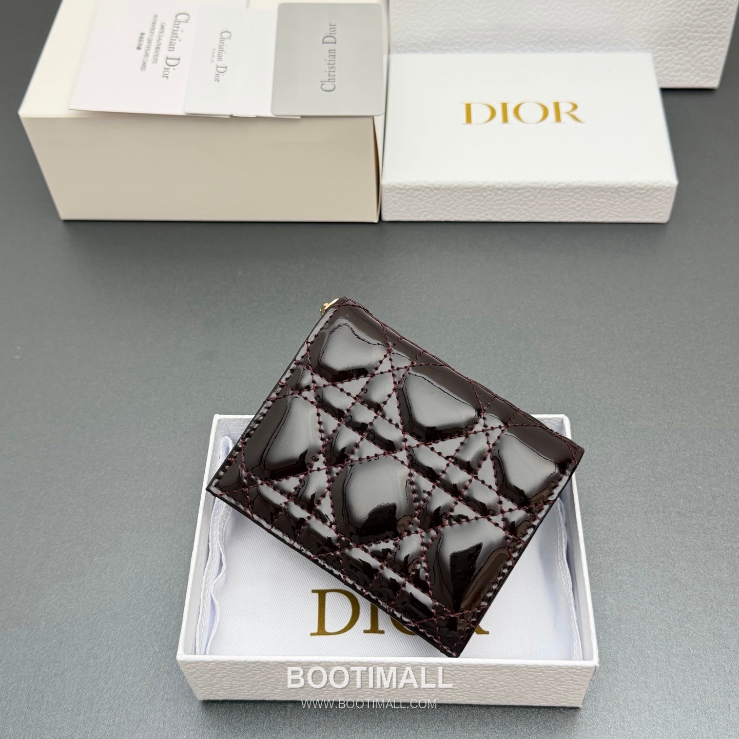 Bottega Veneta Mini Lady Gardenia S0178 Brown Patent Leather Intrecciato Wallet 보테가베네타 미니 레이디 가르데니아 S0178 브라운 페이턴트 레더 인트레치아토 반지갑 11cm 4