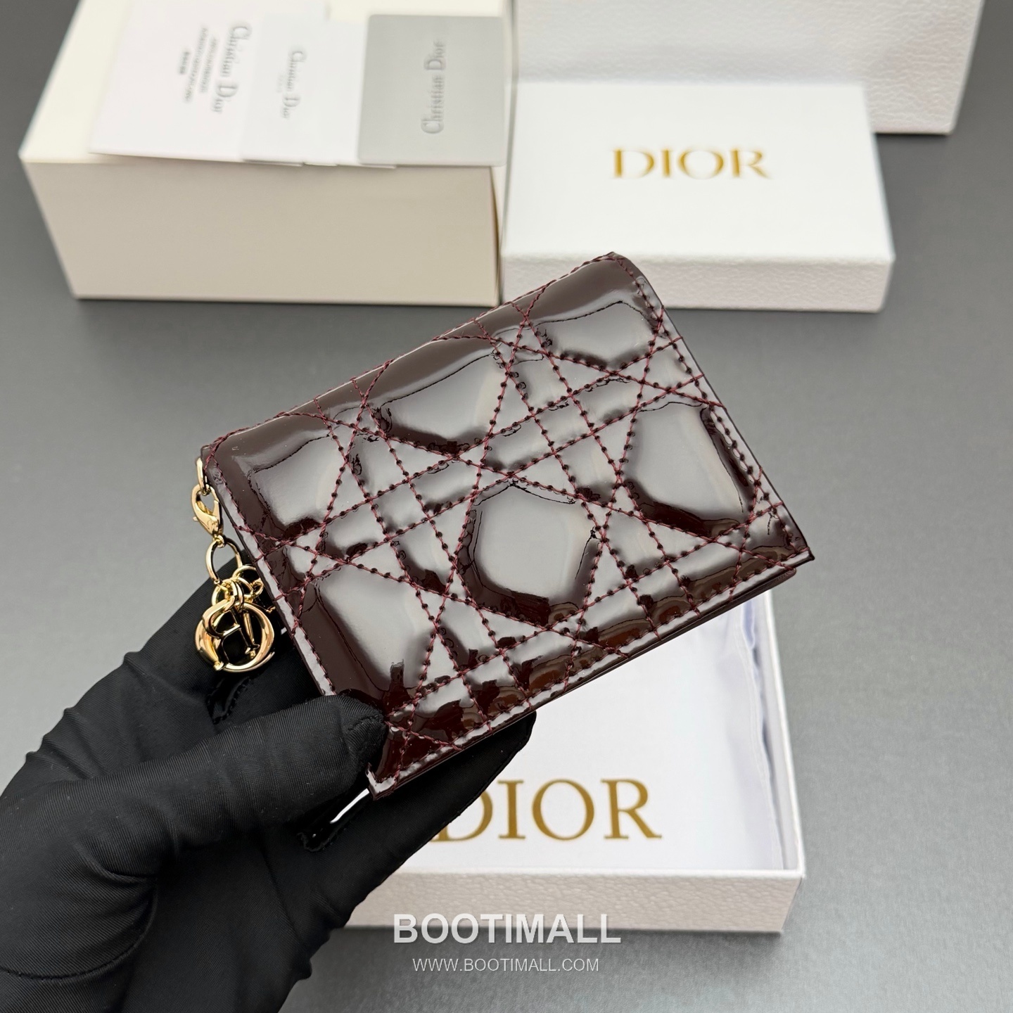 Bottega Veneta Mini Lady Gardenia S0178 Brown Patent Leather Intrecciato Wallet 보테가베네타 미니 레이디 가르데니아 S0178 브라운 페이턴트 레더 인트레치아토 반지갑 11cm 5