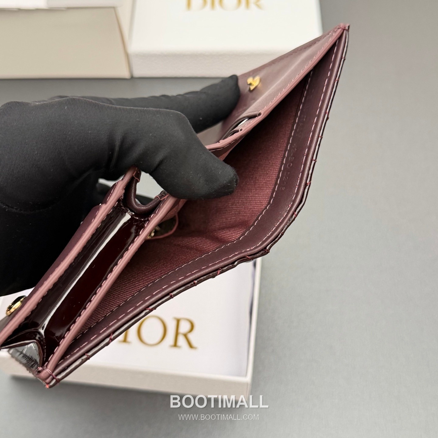 Bottega Veneta Mini Lady Gardenia S0178 Brown Patent Leather Intrecciato Wallet 보테가베네타 미니 레이디 가르데니아 S0178 브라운 페이턴트 레더 인트레치아토 반지갑 11cm 7