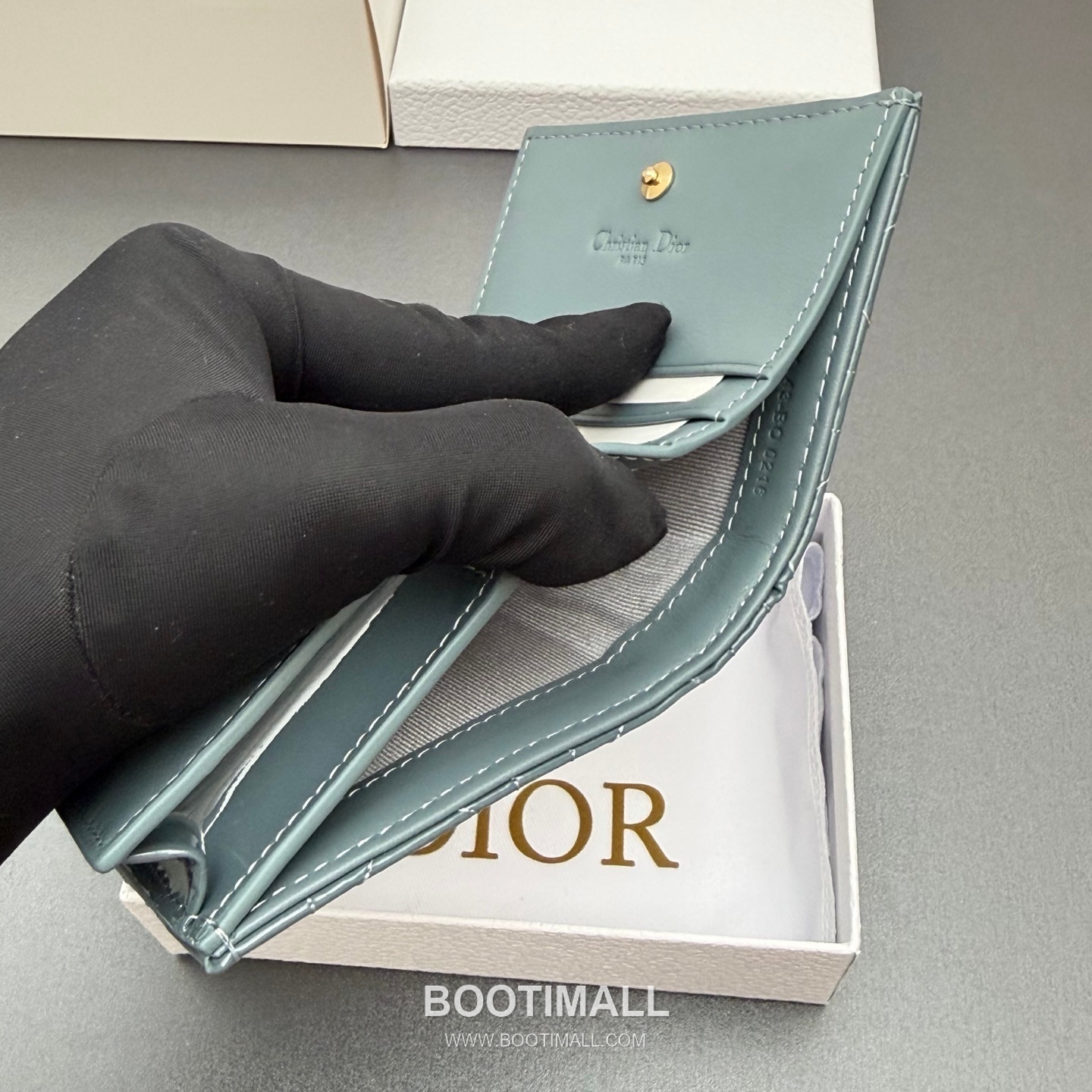 Dior Lady Gardenia Mini Cloud Blue Patent Leather Wallet 디올 레이디 가드니아 미니 S0178 클라우드 블루 페이턴트 레더 반지갑 11cm 8