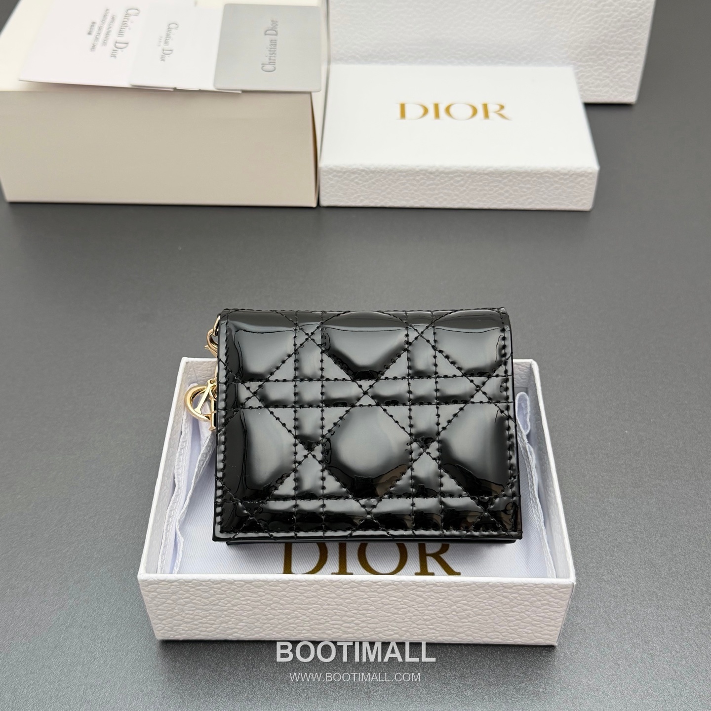 Dior Lady Gardenia Mini Cloud Blue Patent Leather Wallet 디올 레이디 가드니아 미니 S0178 클라우드 블루 페이턴트 레더 반지갑 11cm 1