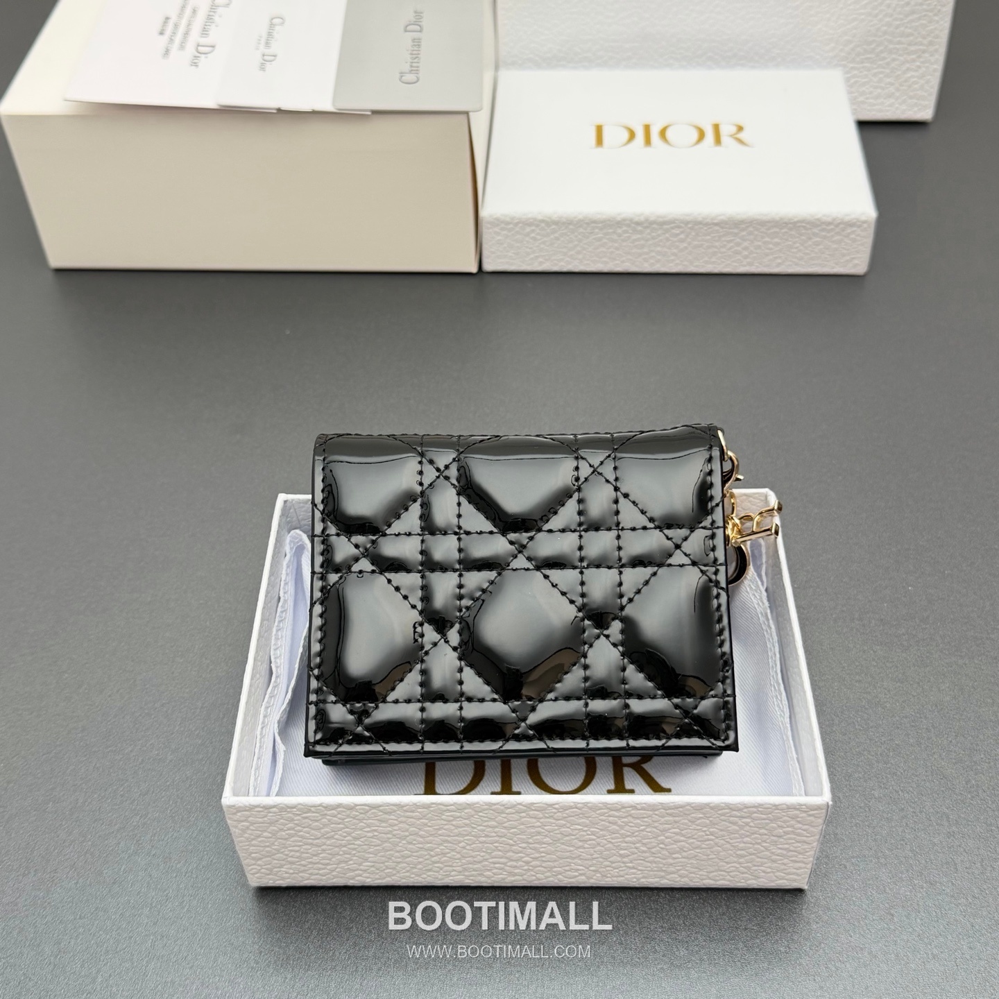 Dior Lady Gardenia Mini Cloud Blue Patent Leather Wallet 디올 레이디 가드니아 미니 S0178 클라우드 블루 페이턴트 레더 반지갑 11cm 3