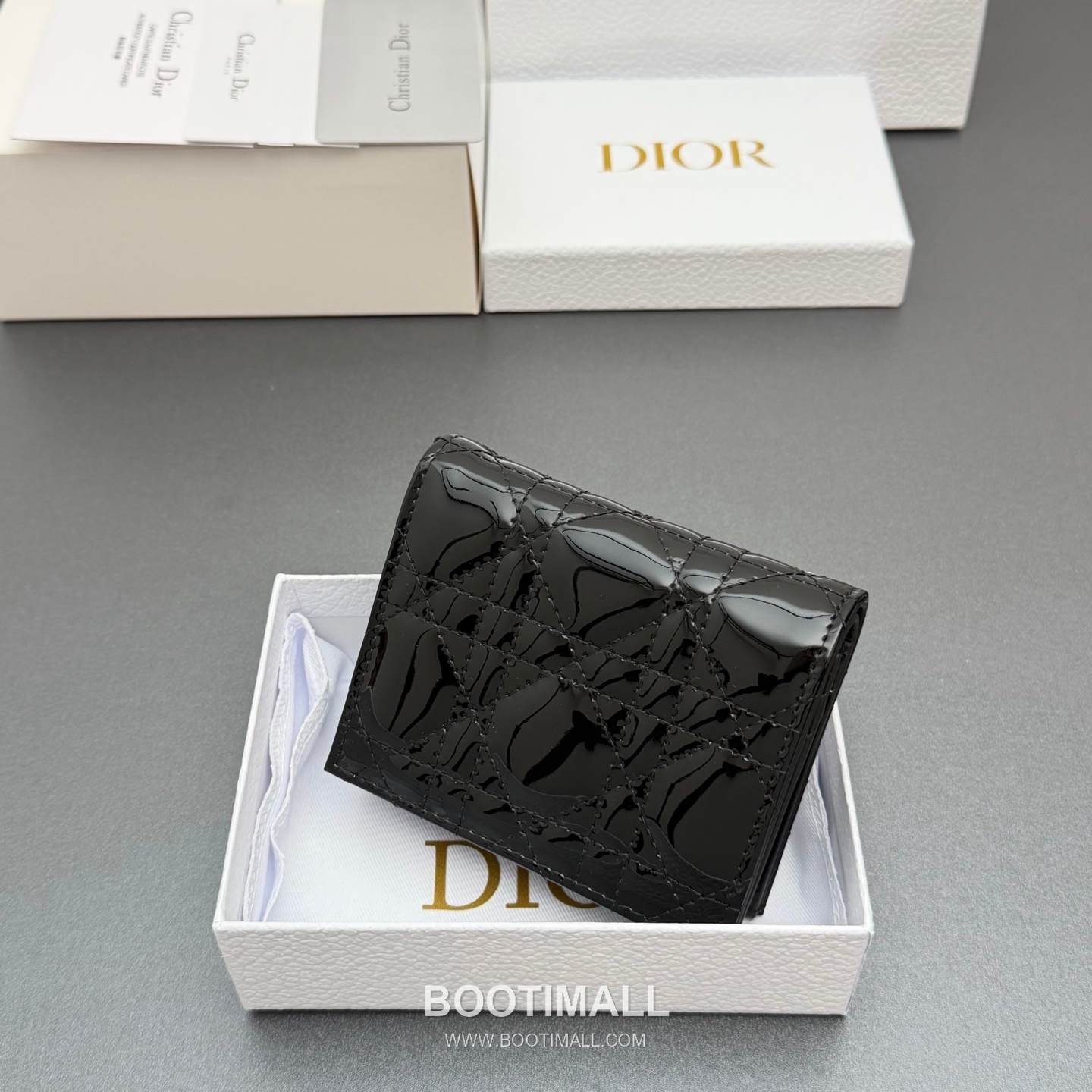 Dior Lady Gardenia Mini Cloud Blue Patent Leather Wallet 디올 레이디 가드니아 미니 S0178 클라우드 블루 페이턴트 레더 반지갑 11cm 4