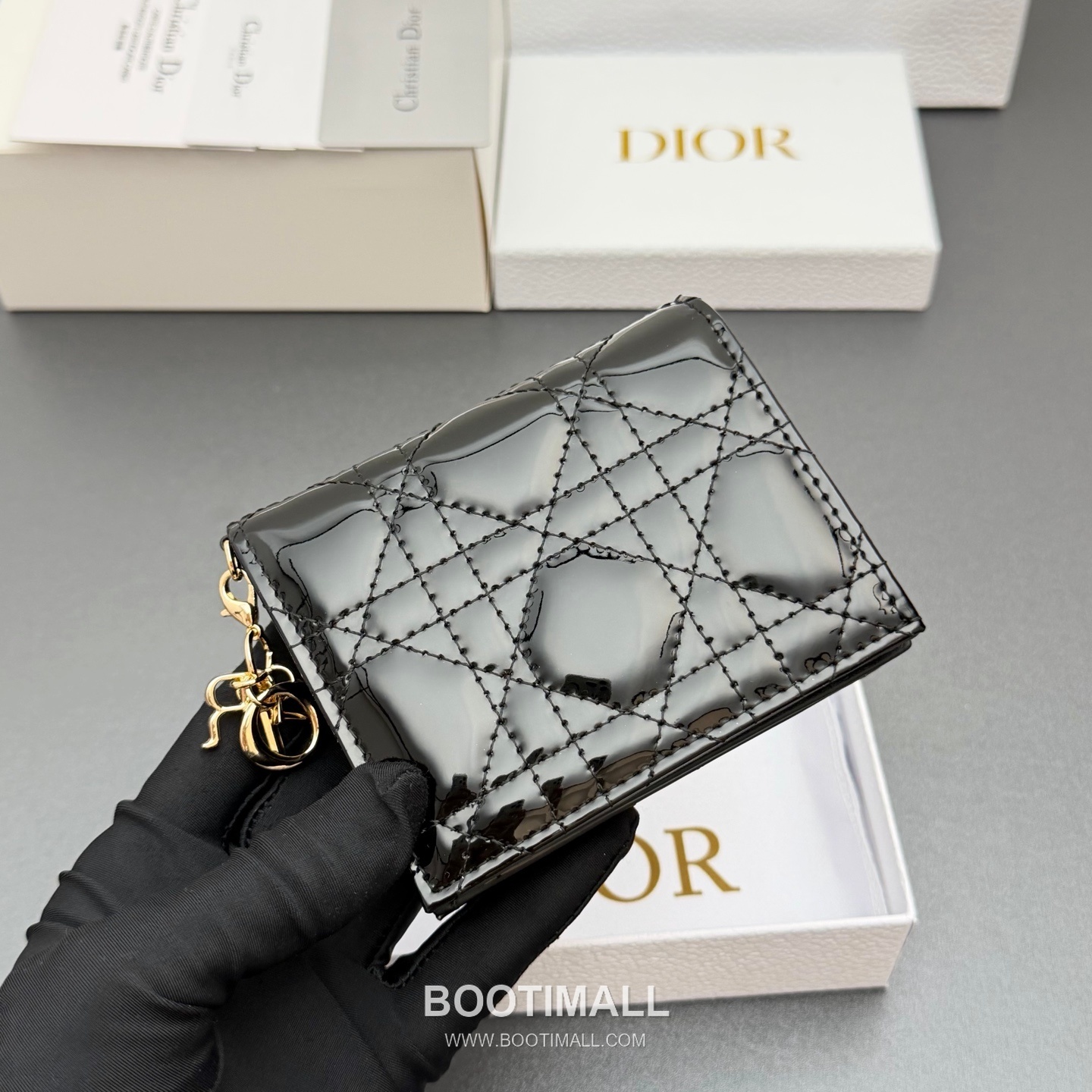 Dior Lady Gardenia Mini Cloud Blue Patent Leather Wallet 디올 레이디 가드니아 미니 S0178 클라우드 블루 페이턴트 레더 반지갑 11cm 5