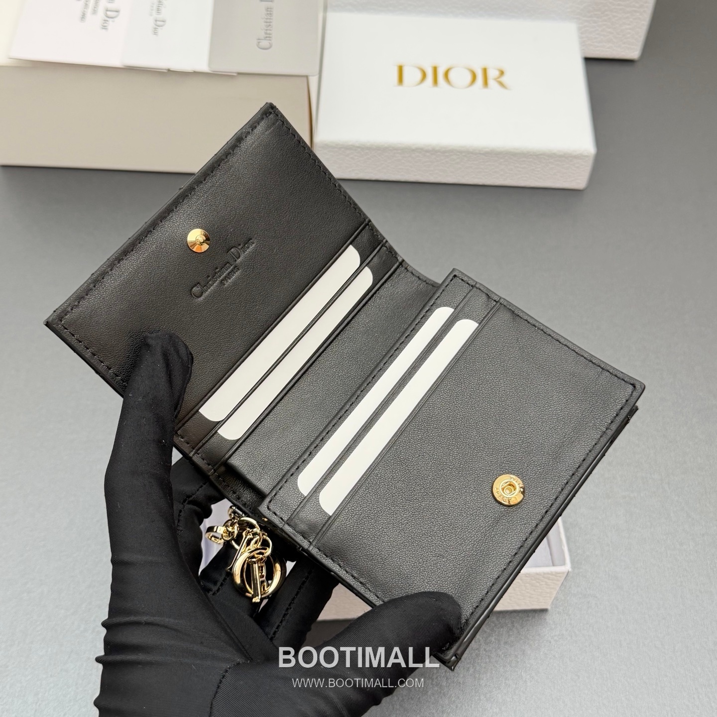 Dior Lady Gardenia Mini Cloud Blue Patent Leather Wallet 디올 레이디 가드니아 미니 S0178 클라우드 블루 페이턴트 레더 반지갑 11cm 6