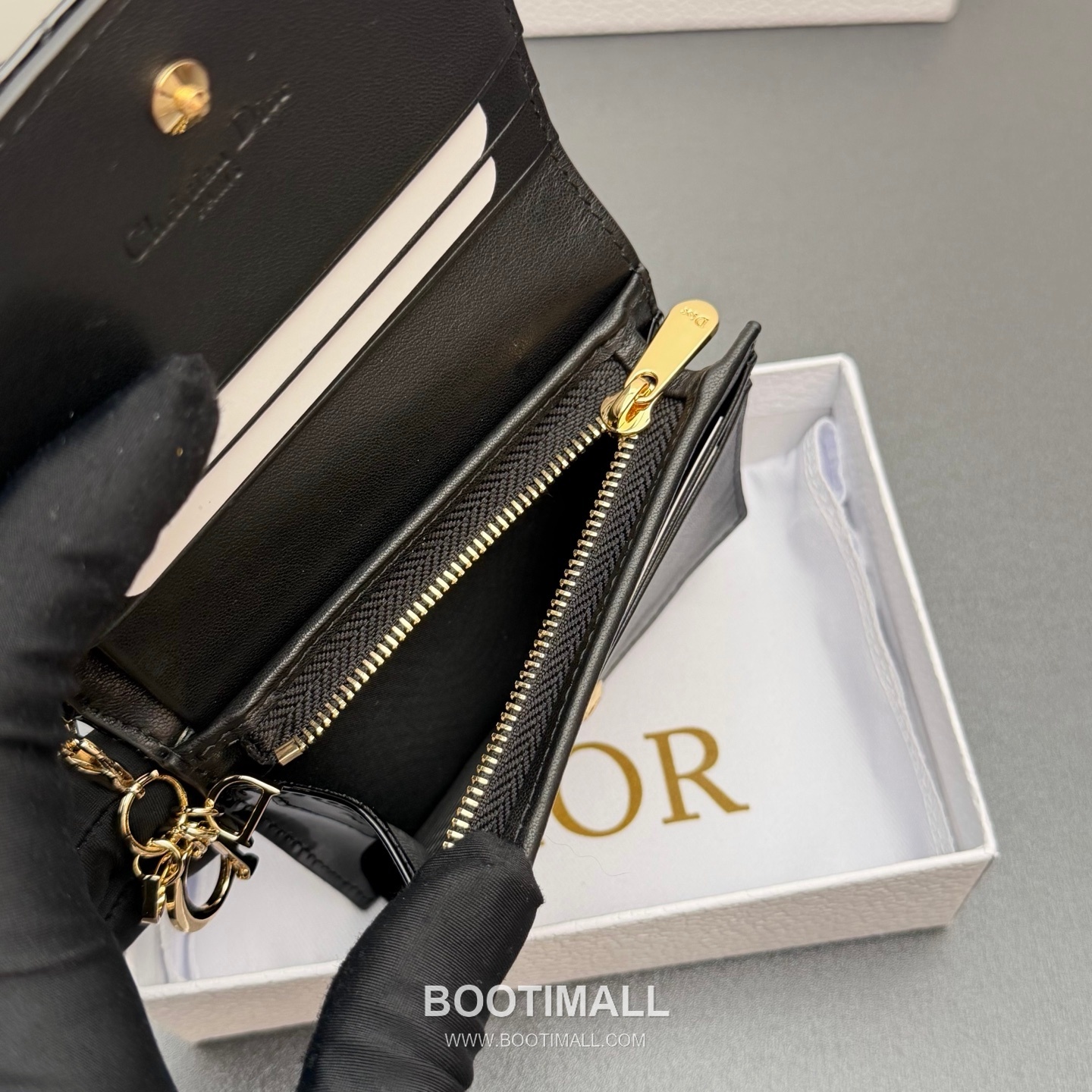 Dior Lady Gardenia Mini Cloud Blue Patent Leather Wallet 디올 레이디 가드니아 미니 S0178 클라우드 블루 페이턴트 레더 반지갑 11cm 8