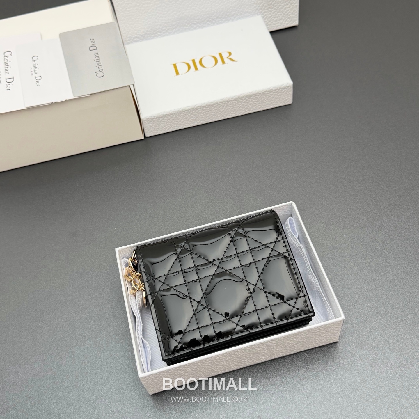 Dior Lady Gardenia Mini Cloud Blue Patent Leather Wallet 디올 레이디 가드니아 미니 S0178 클라우드 블루 페이턴트 레더 반지갑 11cm 9