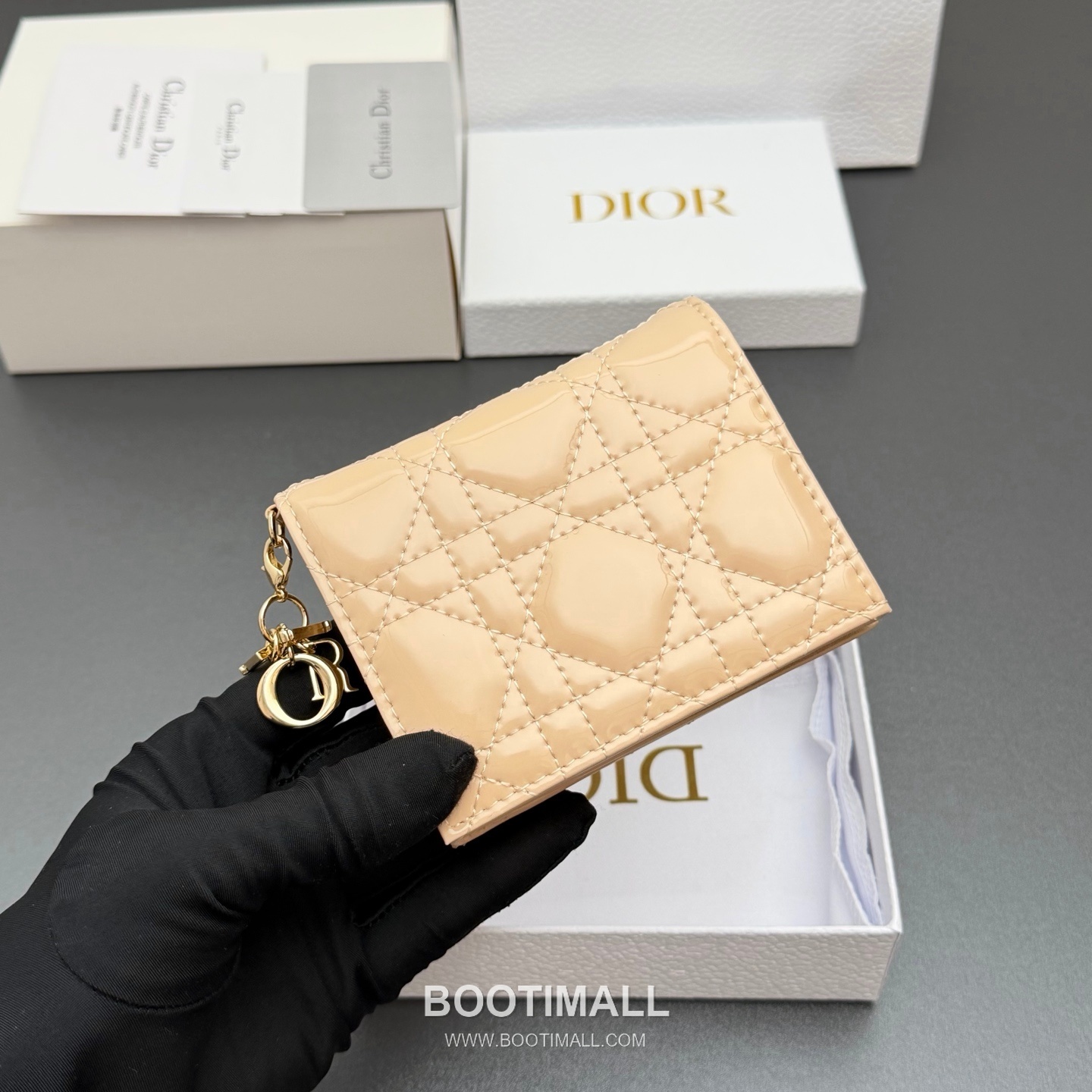 Dior Lady Gardenia Mini Pink Patent Leather Wallet 디올 레이디 가르데니아 미니 S0178 핑크 패턴트 레더 칸나주 반지갑 11cm 5