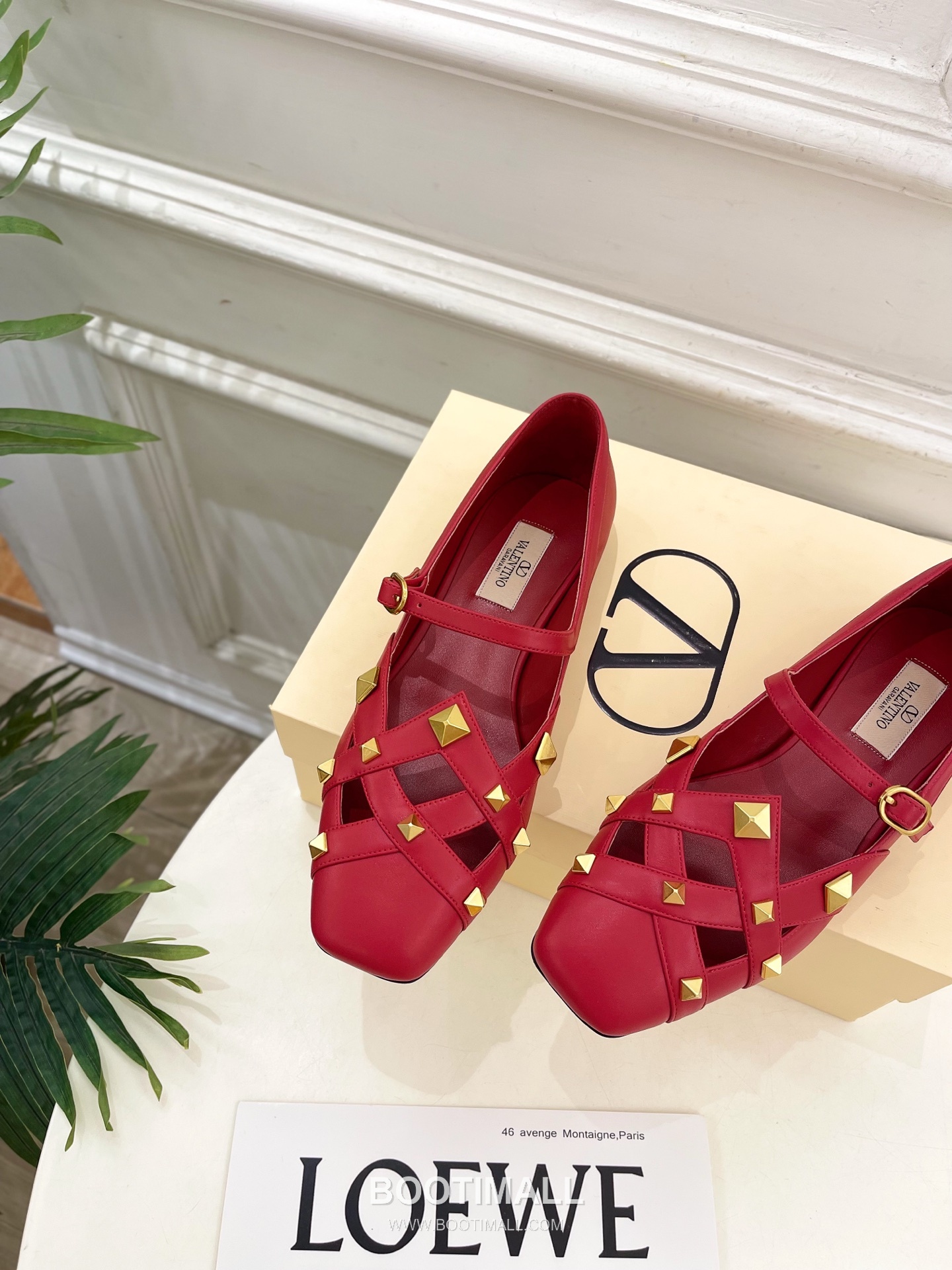 Valentino Garavani Roman Stud Studdy Ballet Flat Lambskin Gold V Buckle Shoes 발렌티노 가라바니 로만 스터드 스터디 발레 플랫 램스킨 골드 V 버클 슈즈 6