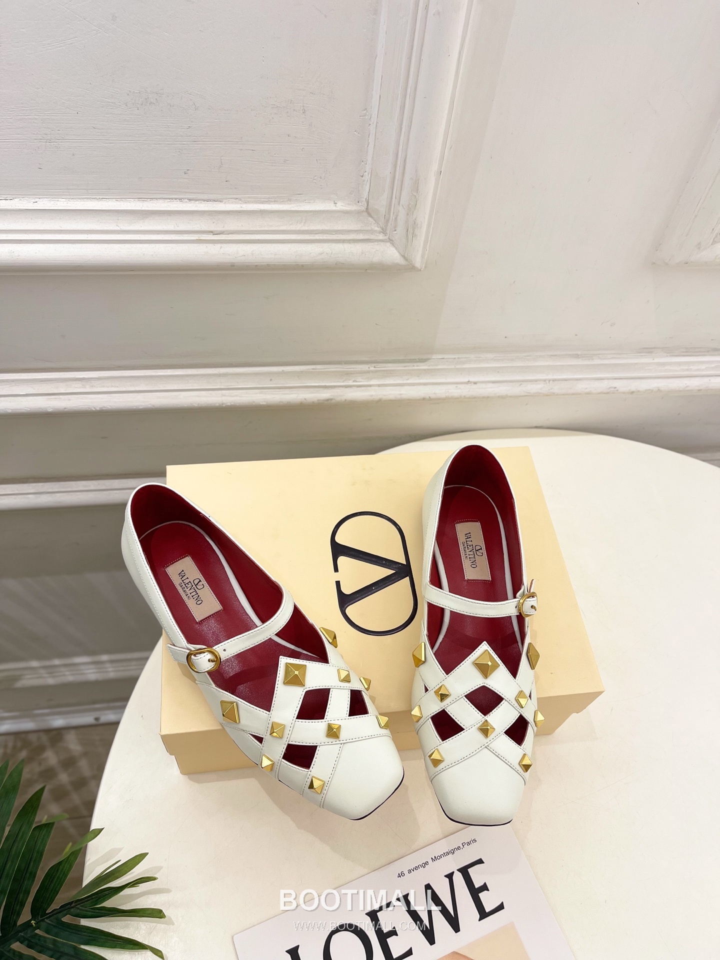 Valentino Garavani Roman Stud Studdy Ballet Flat Lambskin Gold V Buckle Shoes 발렌티노 가라바니 로만 스터드 스터디 발레 플랫 램스킨 골드 V 버클 슈즈 4