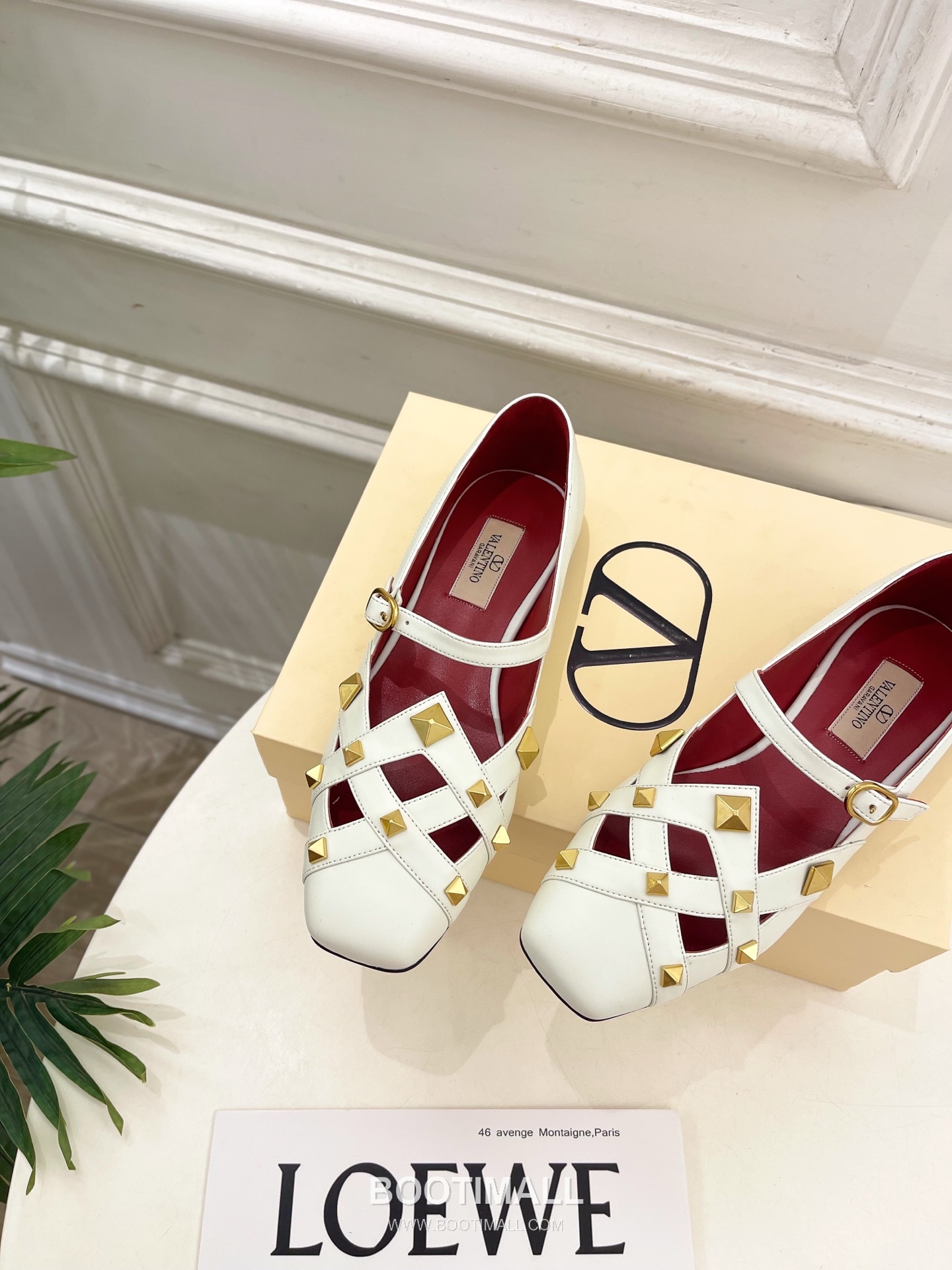 Valentino Garavani Roman Stud Studdy Ballet Flat Lambskin Gold V Buckle Shoes 발렌티노 가라바니 로만 스터드 스터디 발레 플랫 램스킨 골드 V 버클 슈즈 6