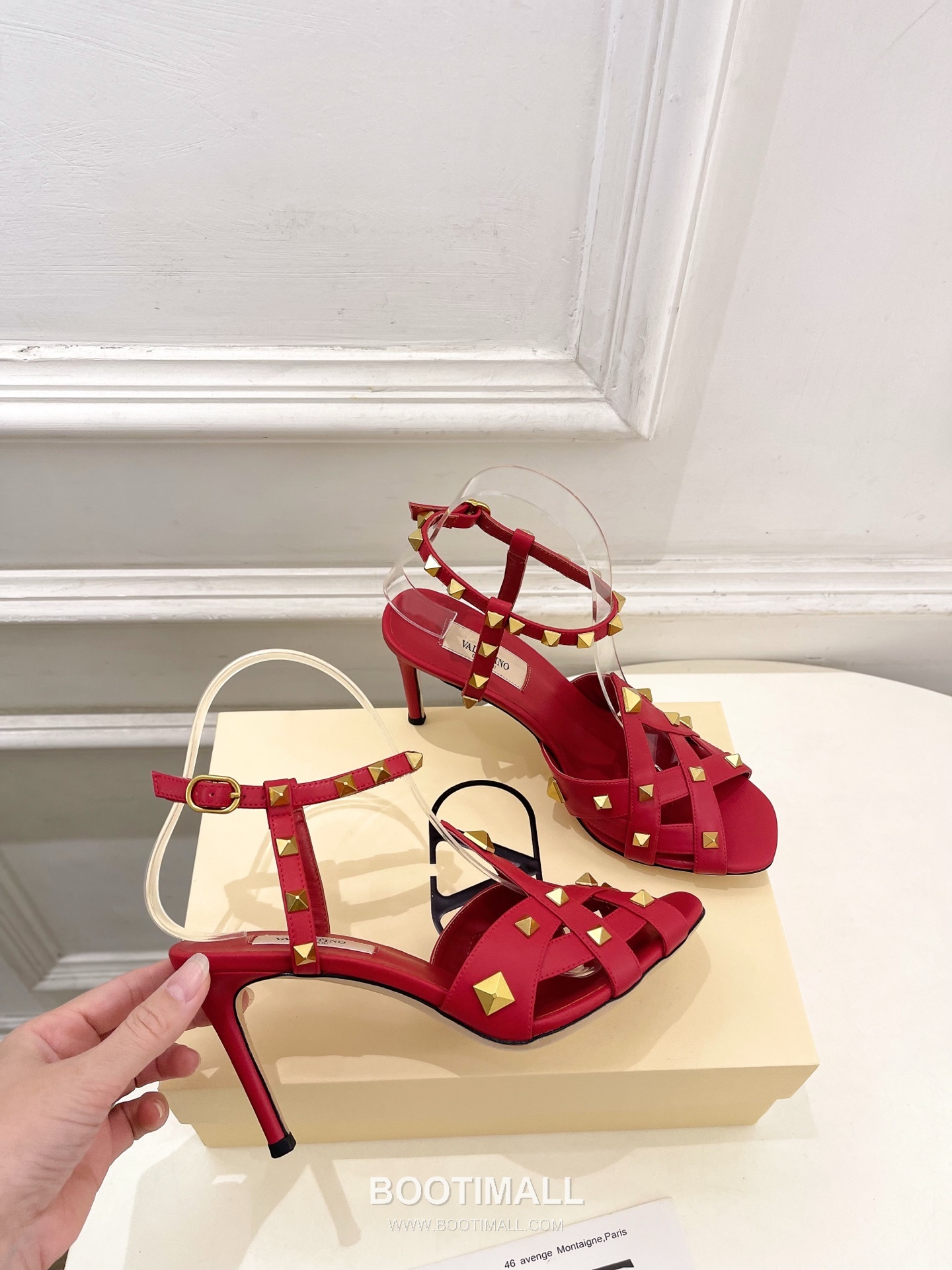 Valentino Garavani Studdy Roman Stud V Logo Pointed Toe Ankle Strap High Heel Sandals 발렌티노 가라바니 스터디 로만 스터드 V 로고 포인티드 토 앵클 스트랩 하이힐 샌들 4