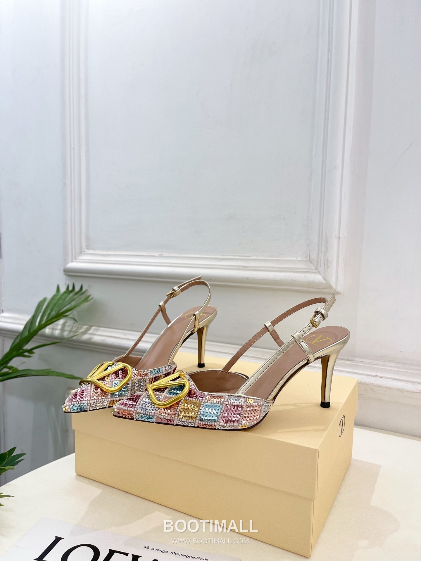 Valentino V Logo Sequin Pointed Toe Stiletto High Heel Pumps Silver 발렌티노 V 로고 시퀸 포인티드 토 스틸레토 하이힐 펌프스 실버 3