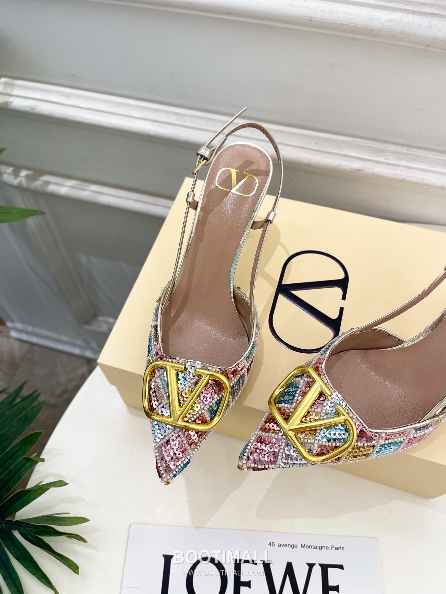 Valentino V Logo Sequin Pointed Toe Stiletto High Heel Pumps Silver 발렌티노 V 로고 시퀸 포인티드 토 스틸레토 하이힐 펌프스 실버 6