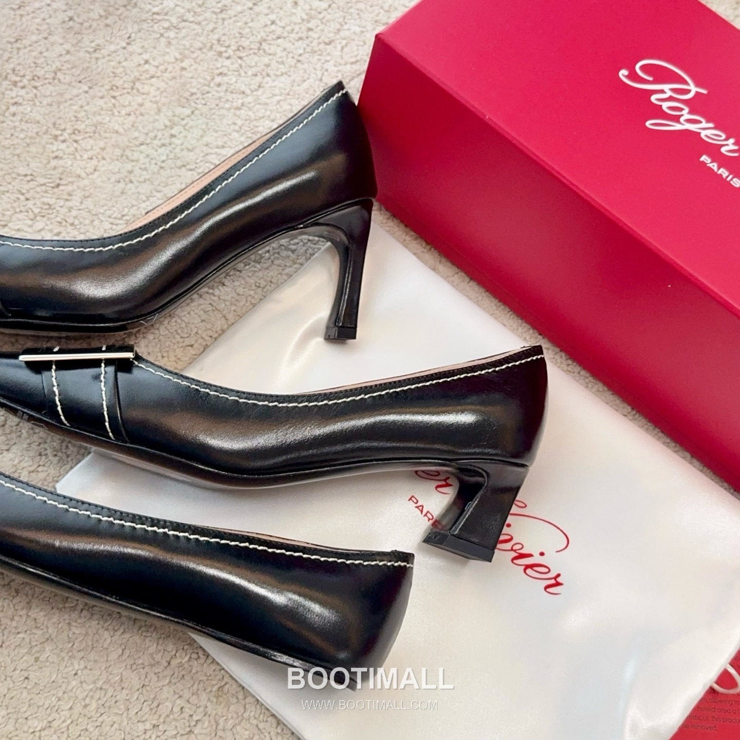 Roger Vivier Trompette Stitched Calfskin White Pumps 로저비비에 트롱페트 스티치 송아지가죽 화이트 펌프스 8