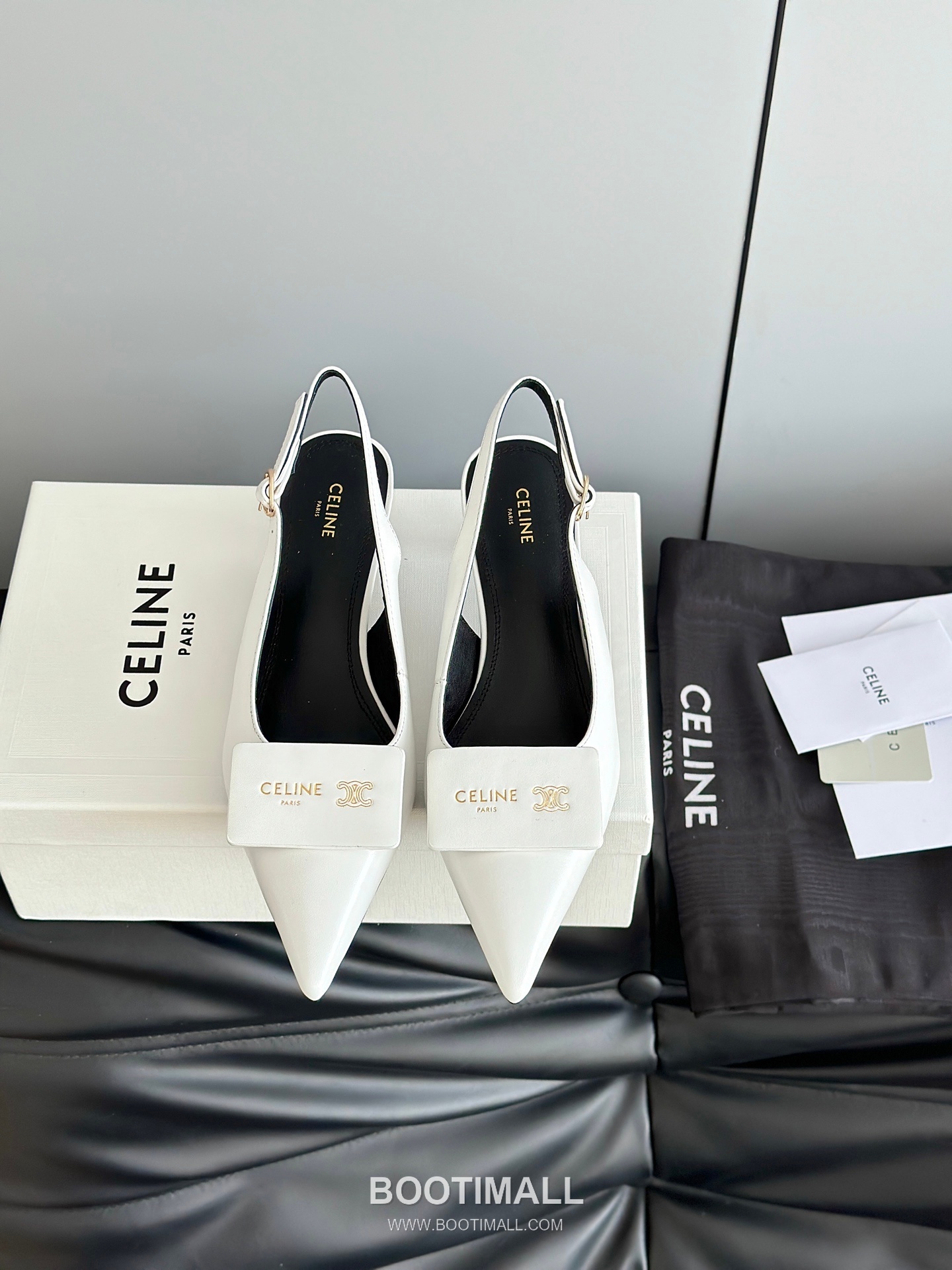 Celine Triomphe Pointed Toe High Heel Lambskin Mule Pumps 셀린느 트리옹프 포인티드 토 하이힐 램스킨 뮬 펌프스 1