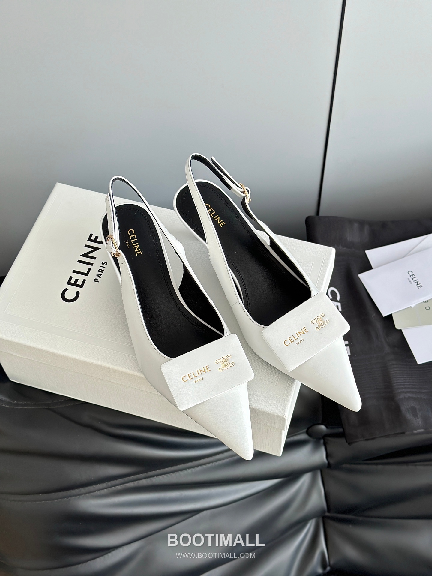 Celine Triomphe Pointed Toe High Heel Lambskin Mule Pumps 셀린느 트리옹프 포인티드 토 하이힐 램스킨 뮬 펌프스 2