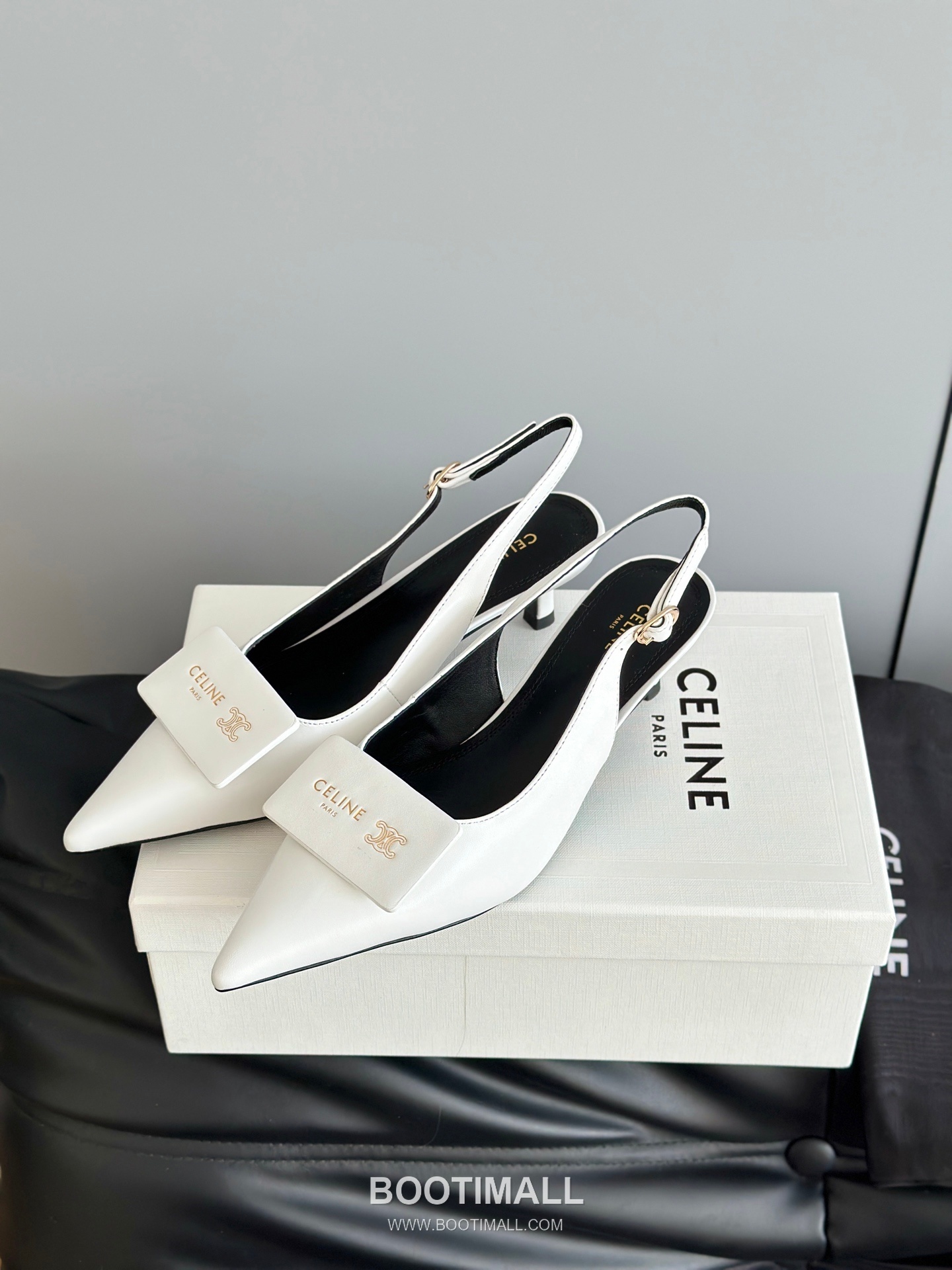 Celine Triomphe Pointed Toe High Heel Lambskin Mule Pumps 셀린느 트리옹프 포인티드 토 하이힐 램스킨 뮬 펌프스 4
