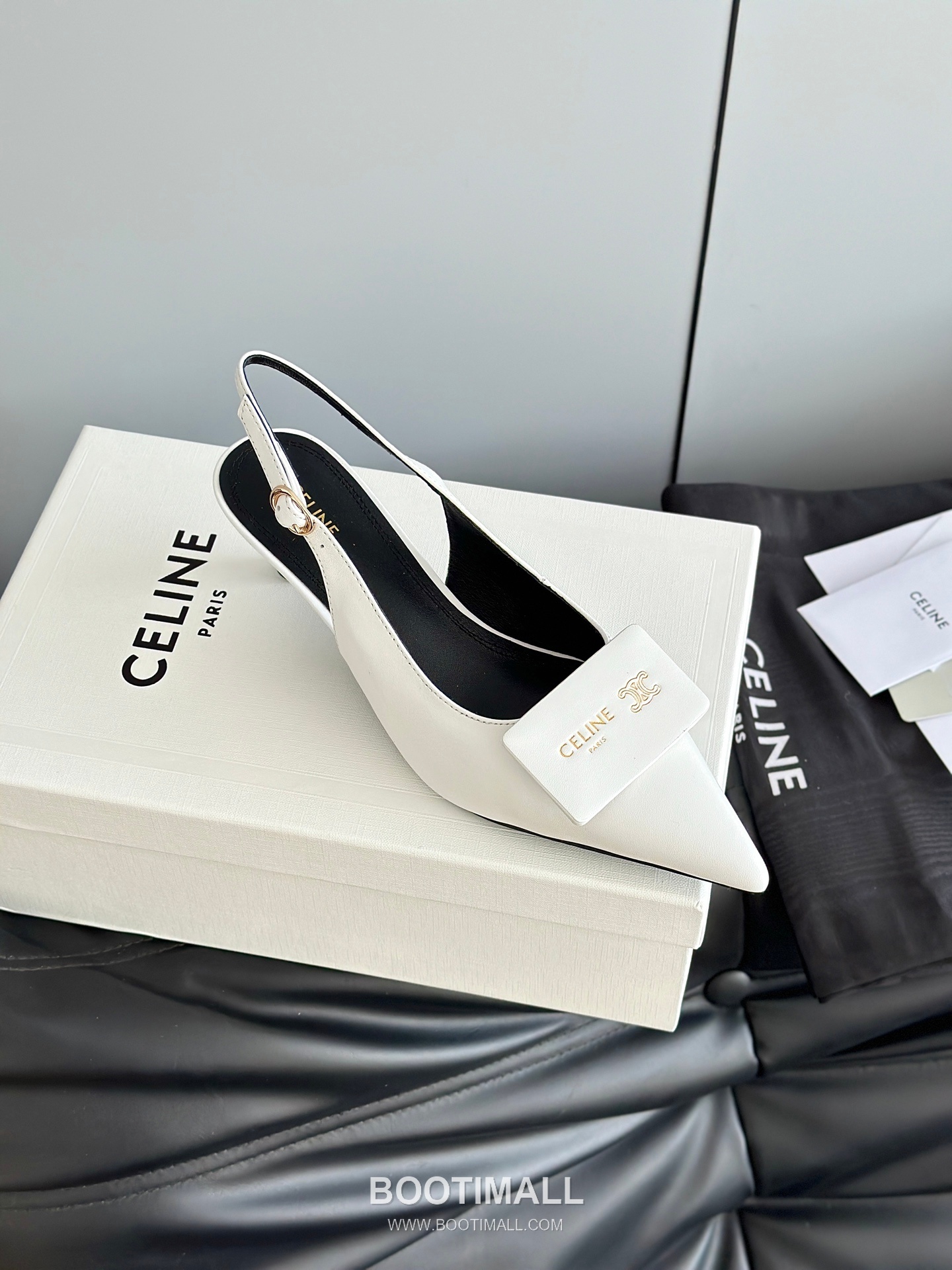 Celine Triomphe Pointed Toe High Heel Lambskin Mule Pumps 셀린느 트리옹프 포인티드 토 하이힐 램스킨 뮬 펌프스 6