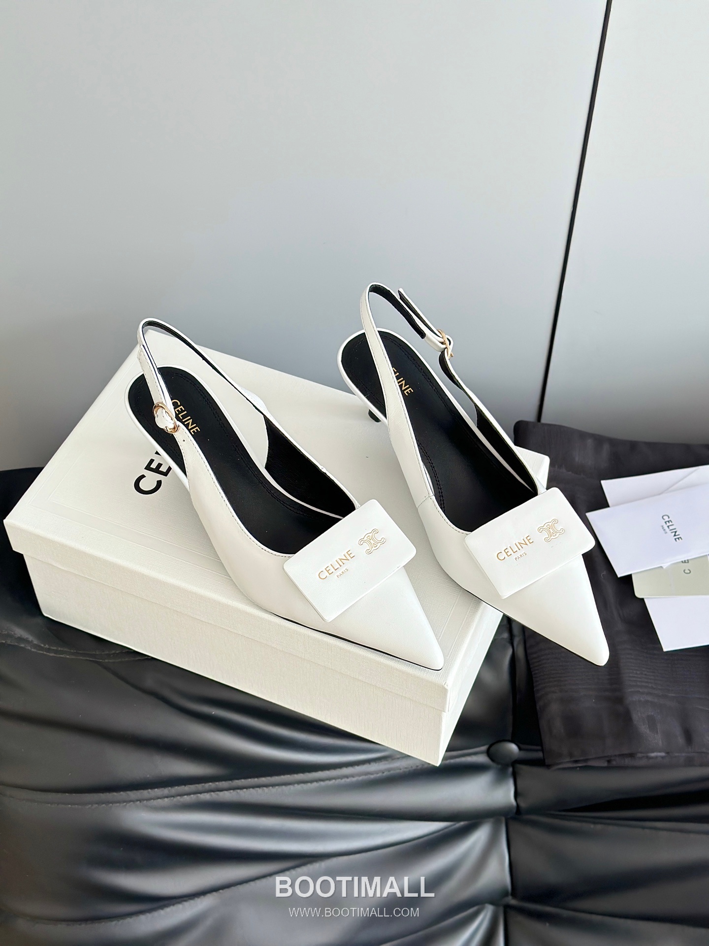 Celine Triomphe Pointed Toe High Heel Lambskin Mule Pumps 셀린느 트리옹프 포인티드 토 하이힐 램스킨 뮬 펌프스 7