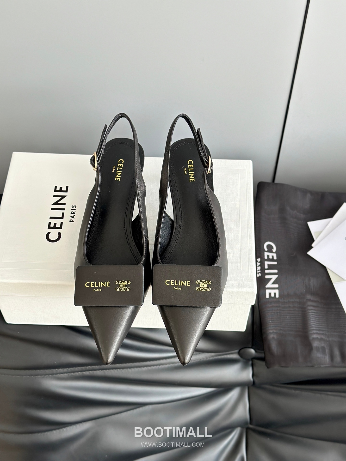 Celine Triomphe Pointed Toe High Heel Lambskin Mule Pumps 셀린느 트리옹프 포인티드 토 하이힐 램스킨 뮬 펌프스 1
