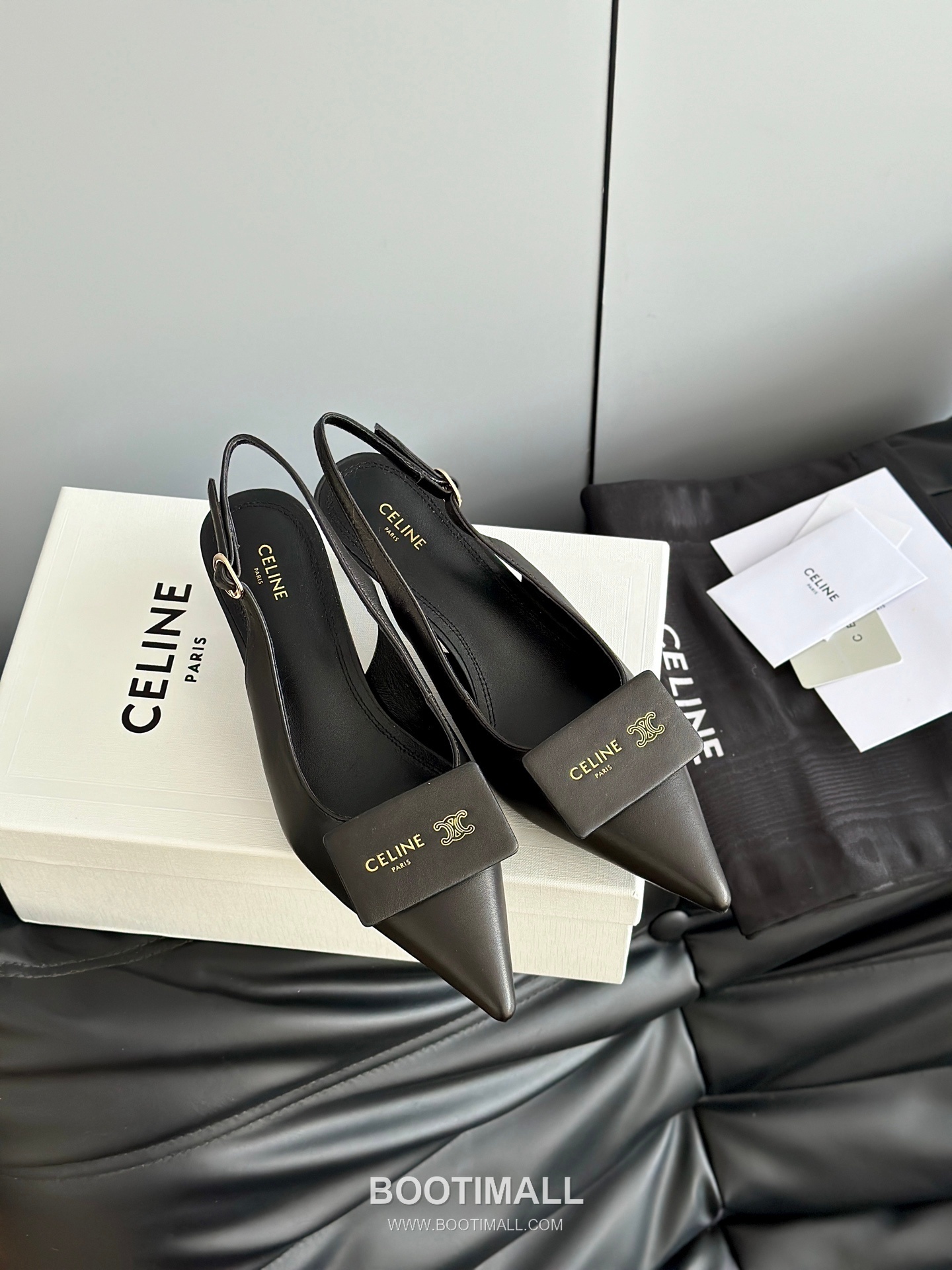 Celine Triomphe Pointed Toe High Heel Lambskin Mule Pumps 셀린느 트리옹프 포인티드 토 하이힐 램스킨 뮬 펌프스 4