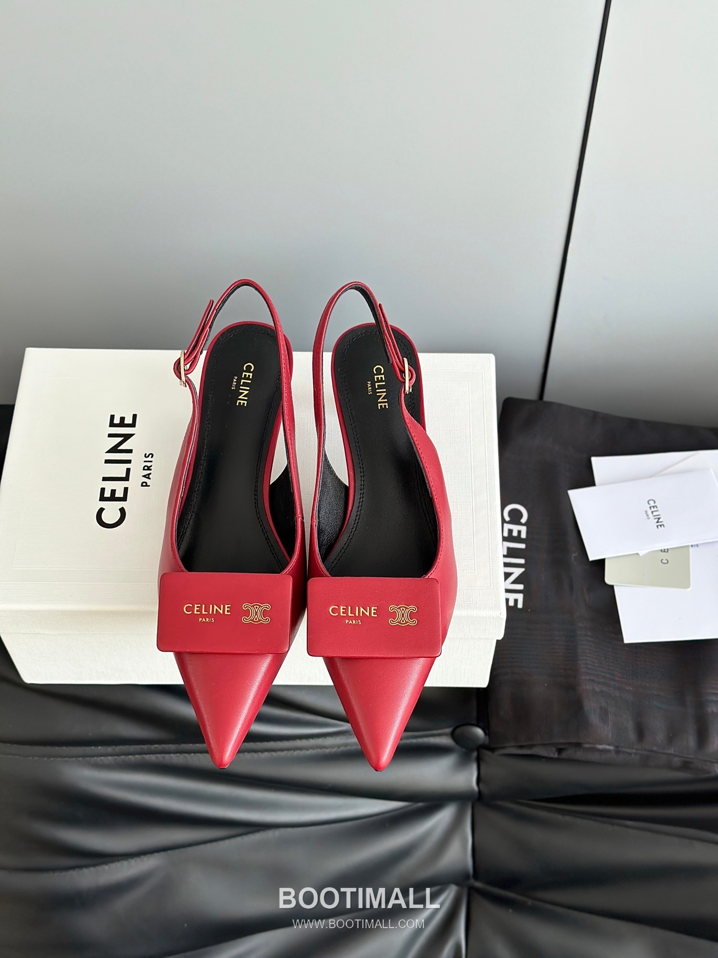 Celine Triomphe Pointed Toe High Heel Lambskin Mule Pumps 셀린느 트리옹프 포인티드 토 하이힐 램스킨 뮬 펌프스 1