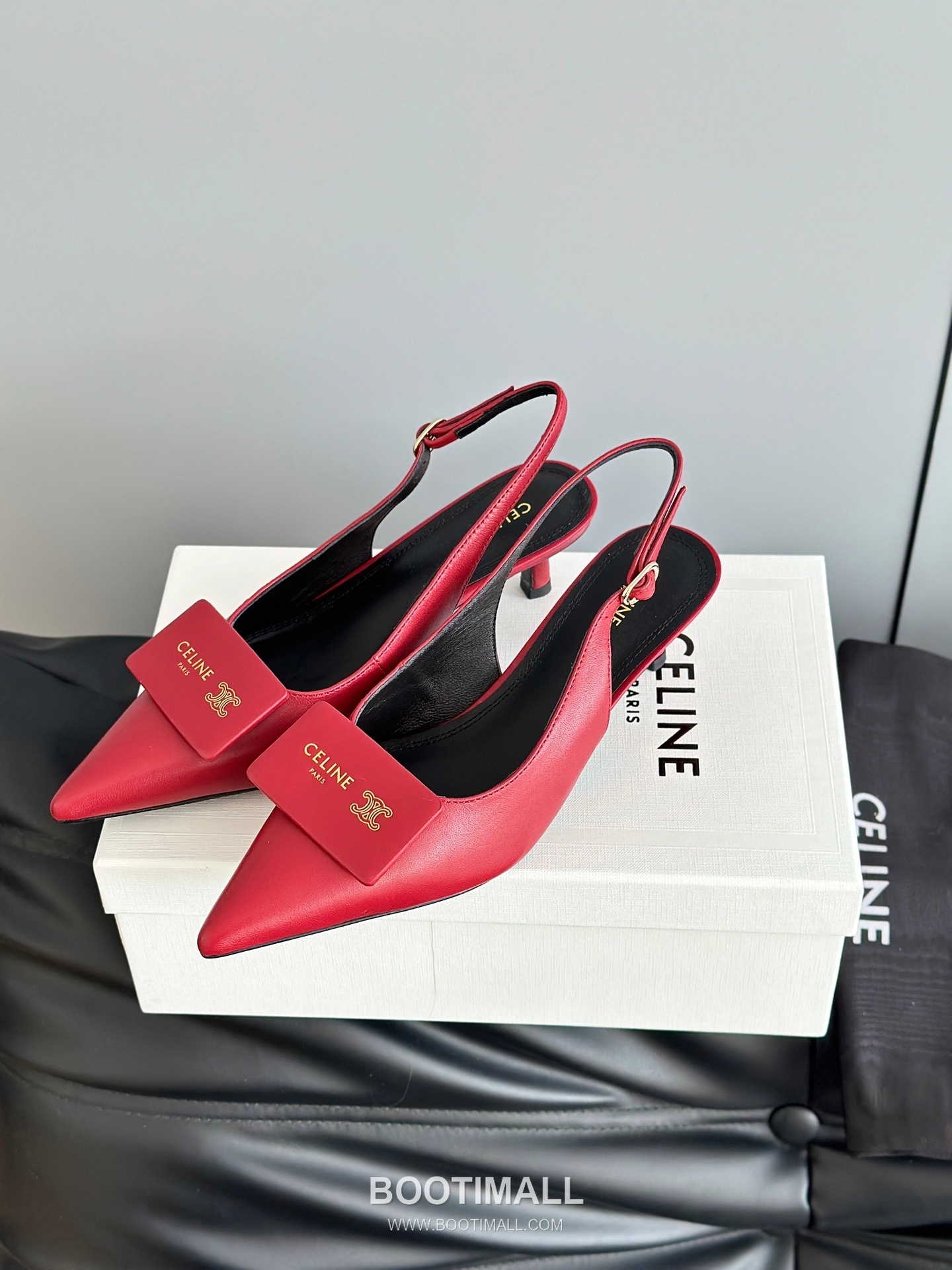 Celine Triomphe Pointed Toe High Heel Lambskin Mule Pumps 셀린느 트리옹프 포인티드 토 하이힐 램스킨 뮬 펌프스 2