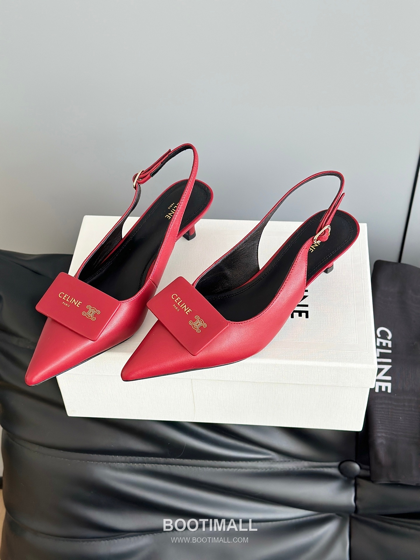 Celine Triomphe Pointed Toe High Heel Lambskin Mule Pumps 셀린느 트리옹프 포인티드 토 하이힐 램스킨 뮬 펌프스 5