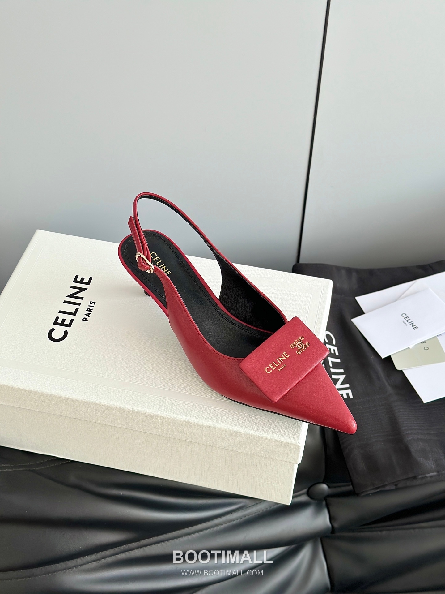 Celine Triomphe Pointed Toe High Heel Lambskin Mule Pumps 셀린느 트리옹프 포인티드 토 하이힐 램스킨 뮬 펌프스 7