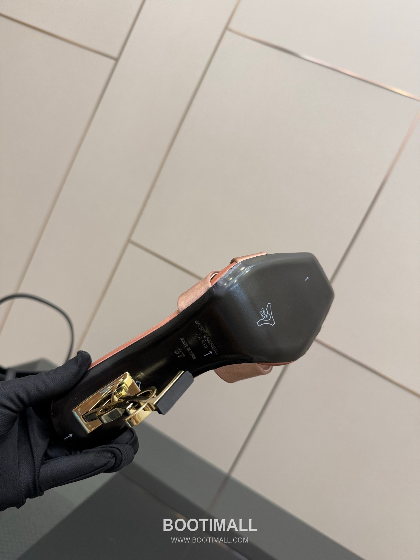 Saint Laurent YSL Logo Metallic Heel Silk Patent Leather Mule Sandals 생로랑 YSL 로고 메탈릭 힐 실크 페이턴트 레더 뮬 샌들 9