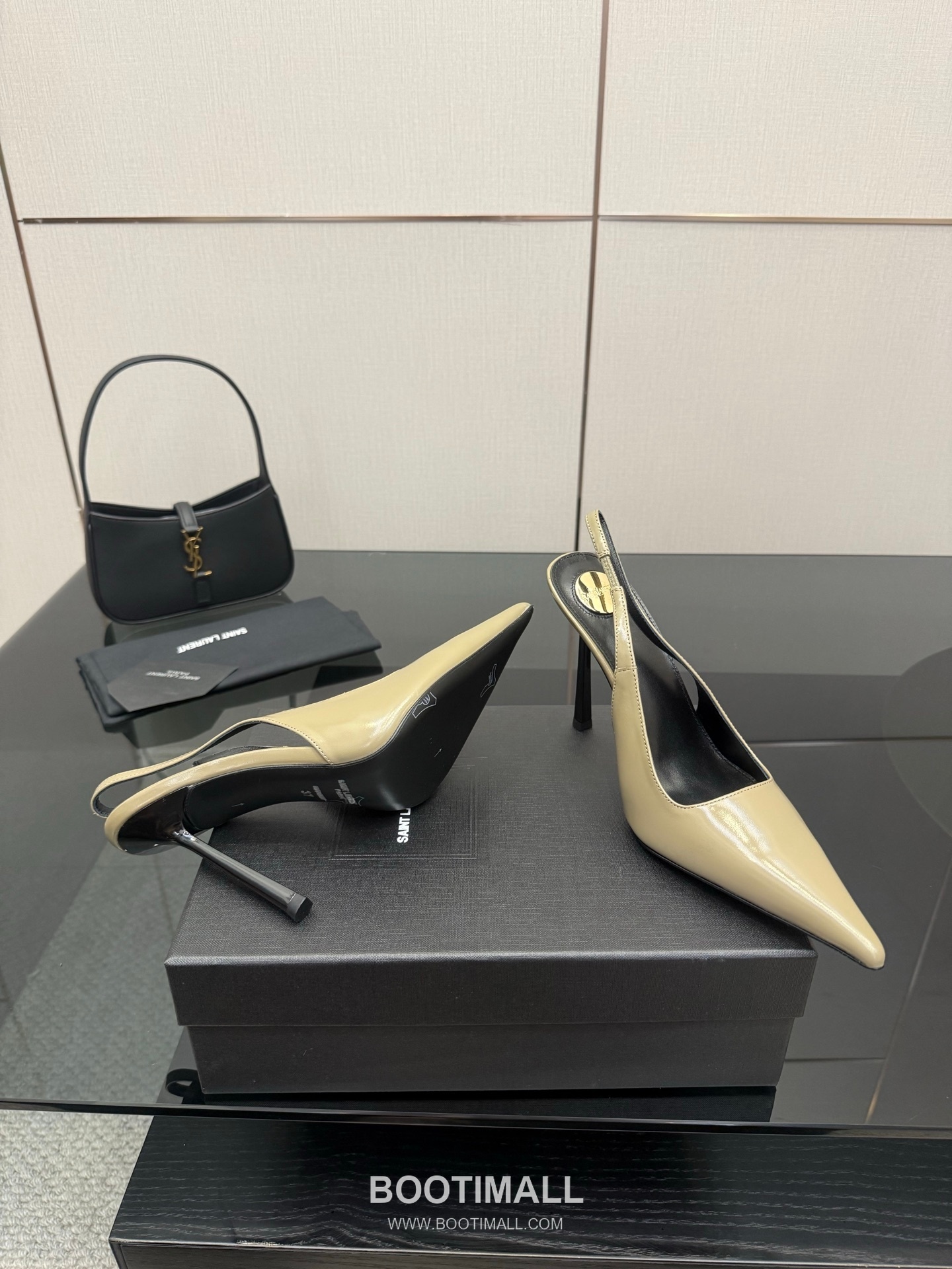 Saint Laurent YSL Chain Detail Pointed Toe High Heel Slingback Pumps 생로랑 YSL 체인 디테일 포인티드 토 하이힐 슬링백 펌프스 5