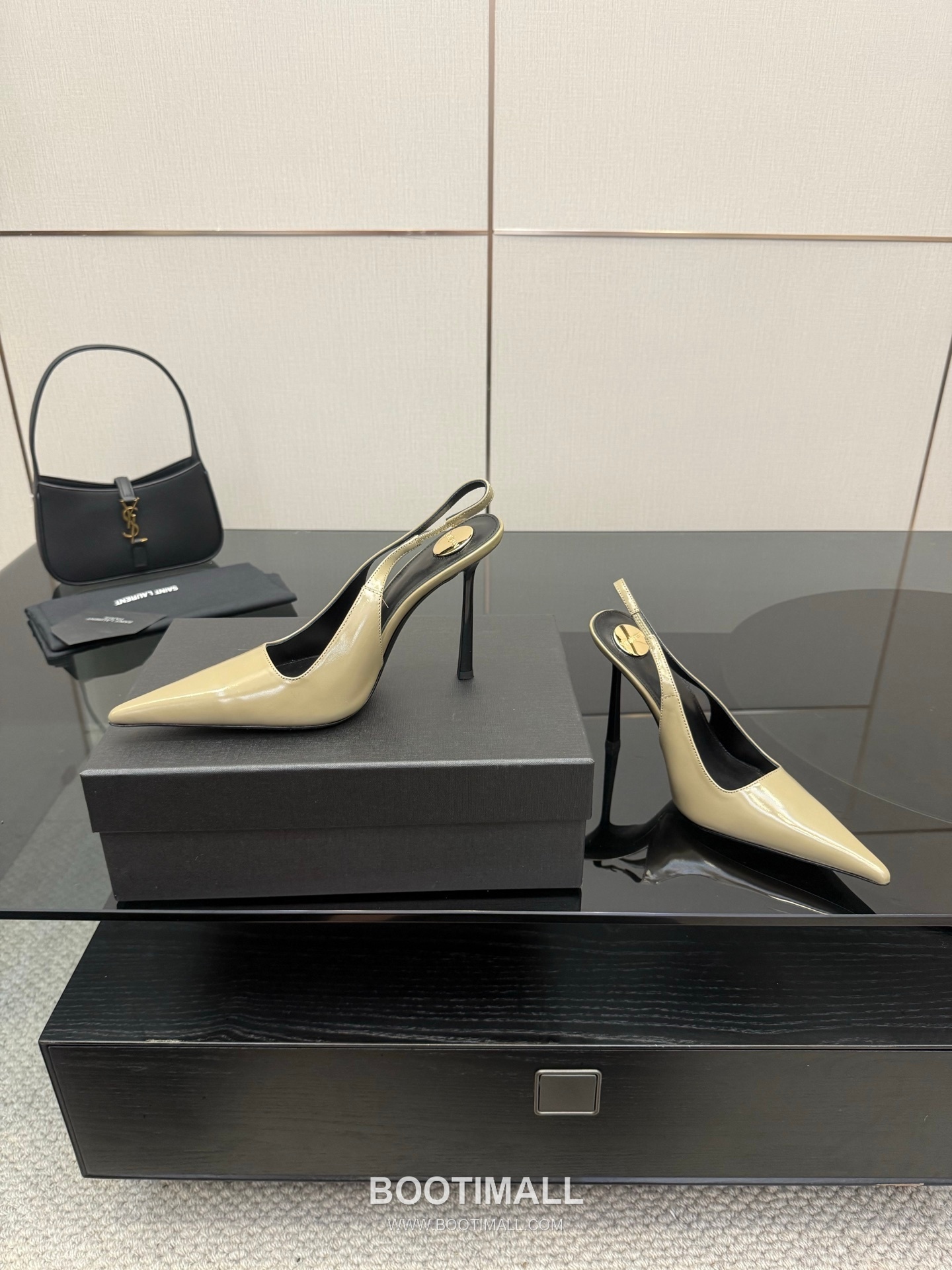 Saint Laurent YSL Chain Detail Pointed Toe High Heel Slingback Pumps 생로랑 YSL 체인 디테일 포인티드 토 하이힐 슬링백 펌프스 6
