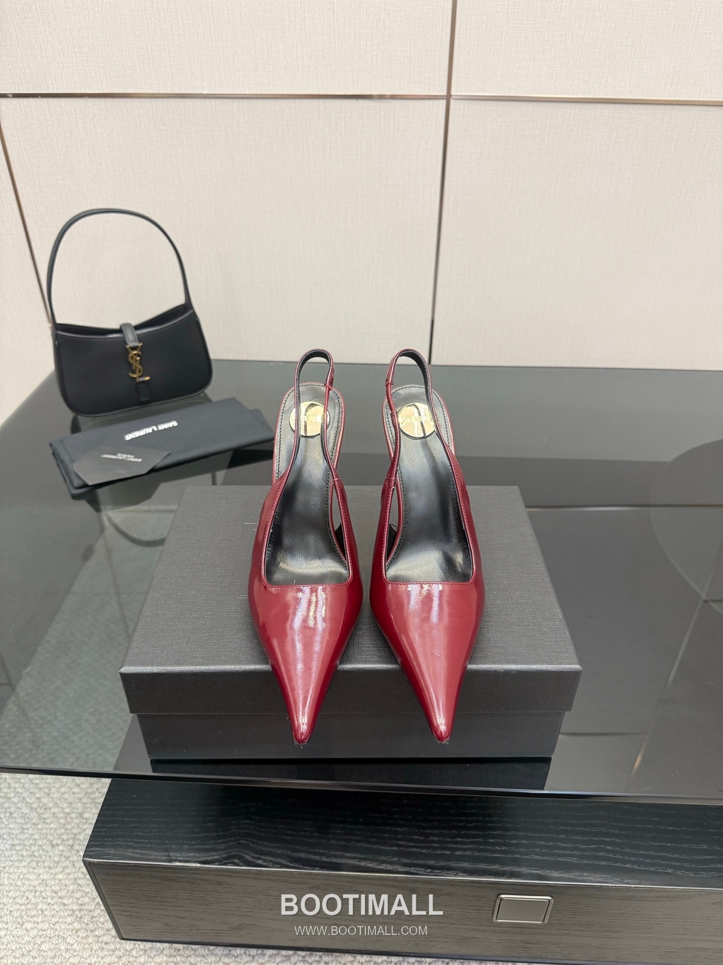 Saint Laurent YSL Chain Detail Pointed Toe High Heel Slingback Pumps 생로랑 YSL 체인 디테일 포인티드 토 하이힐 슬링백 펌프스 1