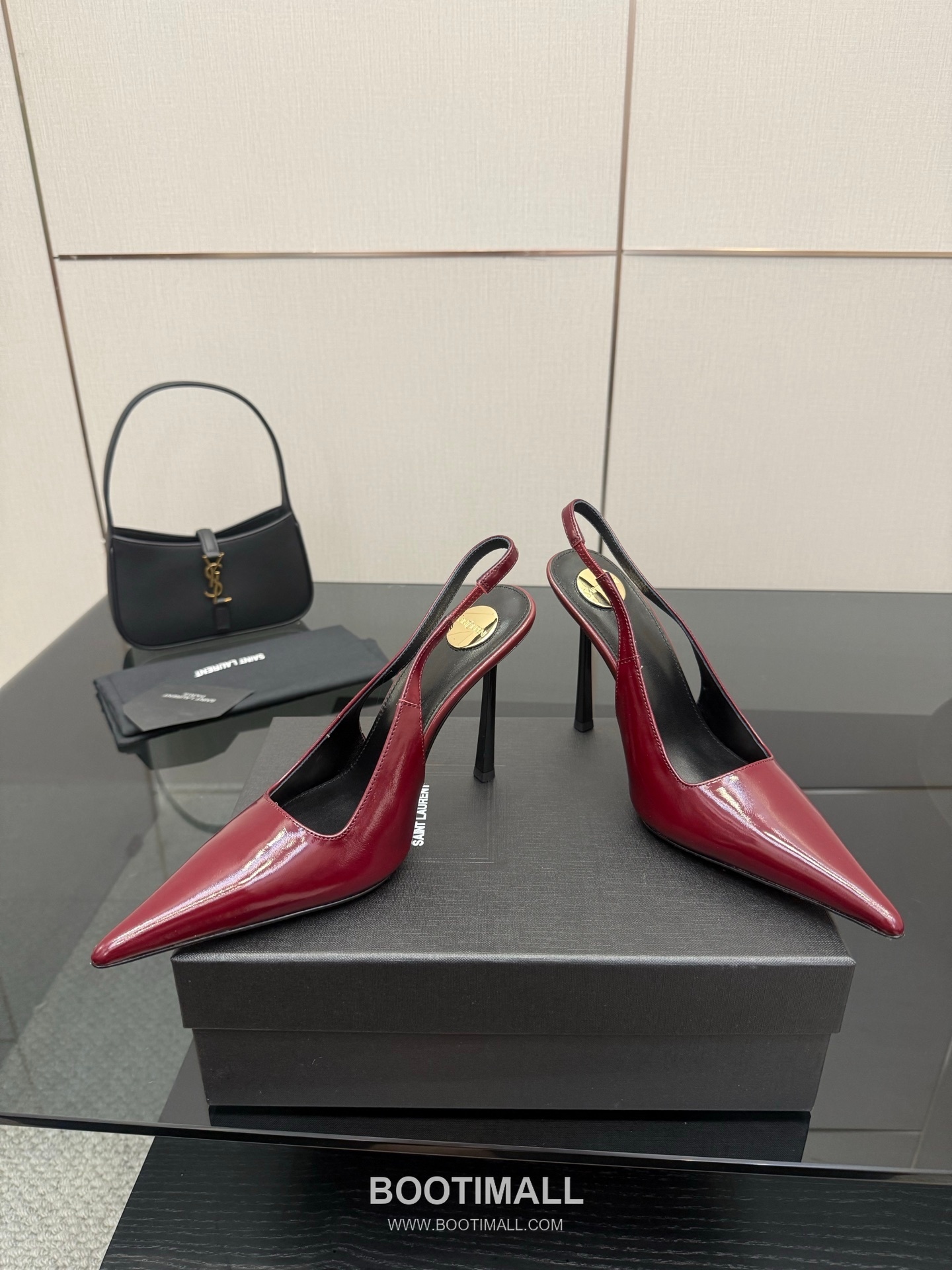 Saint Laurent YSL Chain Detail Pointed Toe High Heel Slingback Pumps 생로랑 YSL 체인 디테일 포인티드 토 하이힐 슬링백 펌프스 3