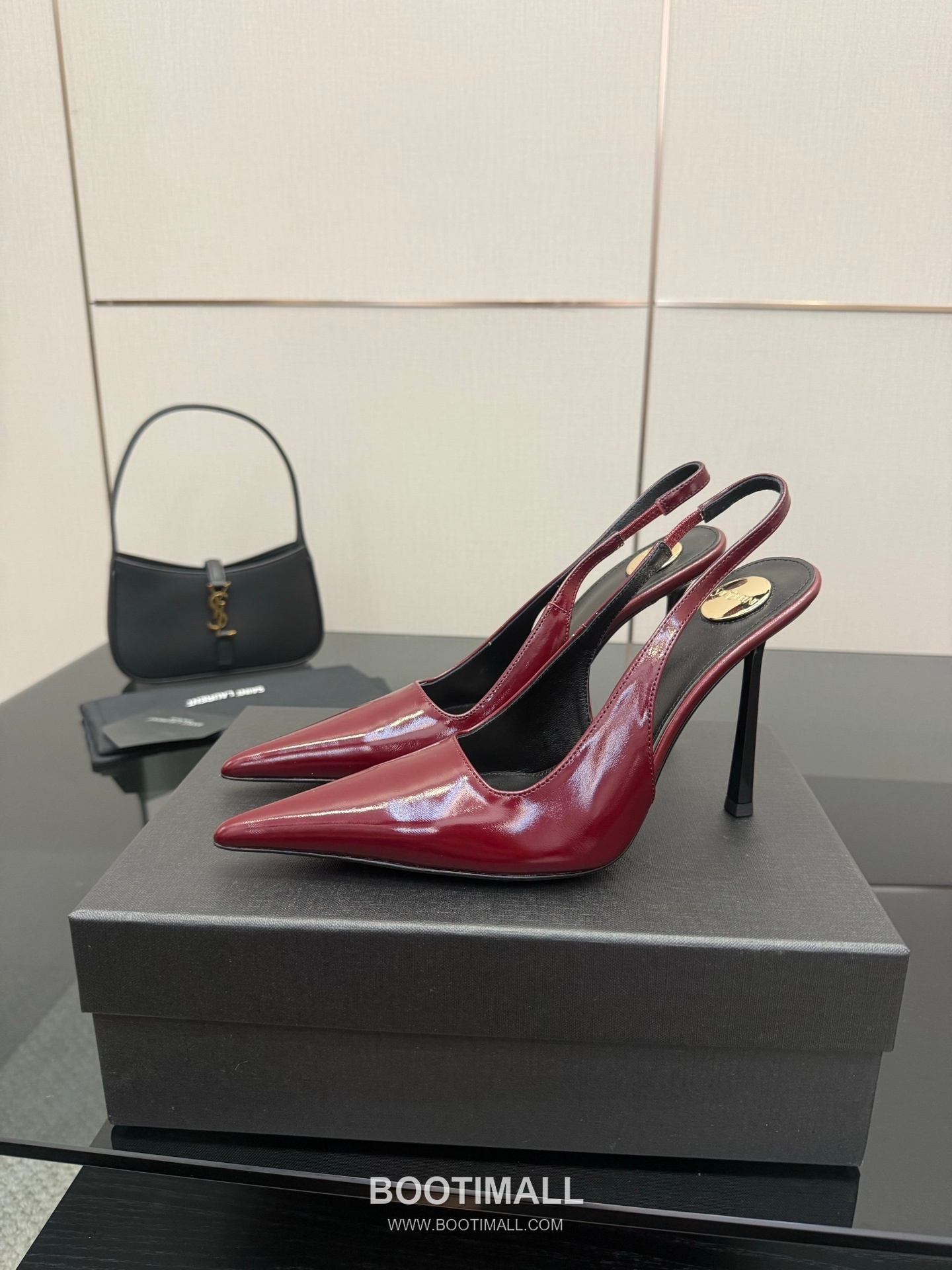 Saint Laurent YSL Chain Detail Pointed Toe High Heel Slingback Pumps 생로랑 YSL 체인 디테일 포인티드 토 하이힐 슬링백 펌프스 4