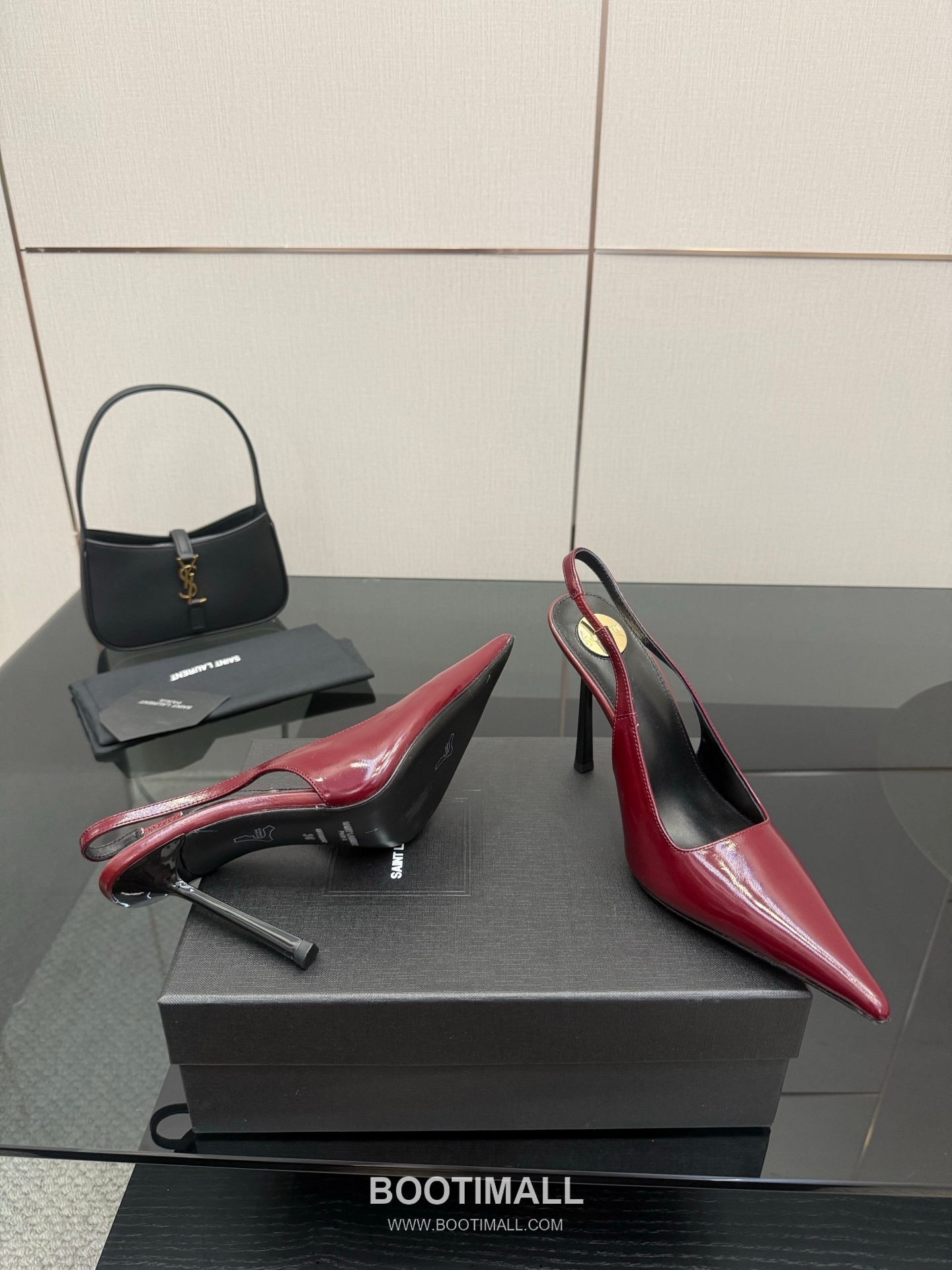 Saint Laurent YSL Chain Detail Pointed Toe High Heel Slingback Pumps 생로랑 YSL 체인 디테일 포인티드 토 하이힐 슬링백 펌프스 5